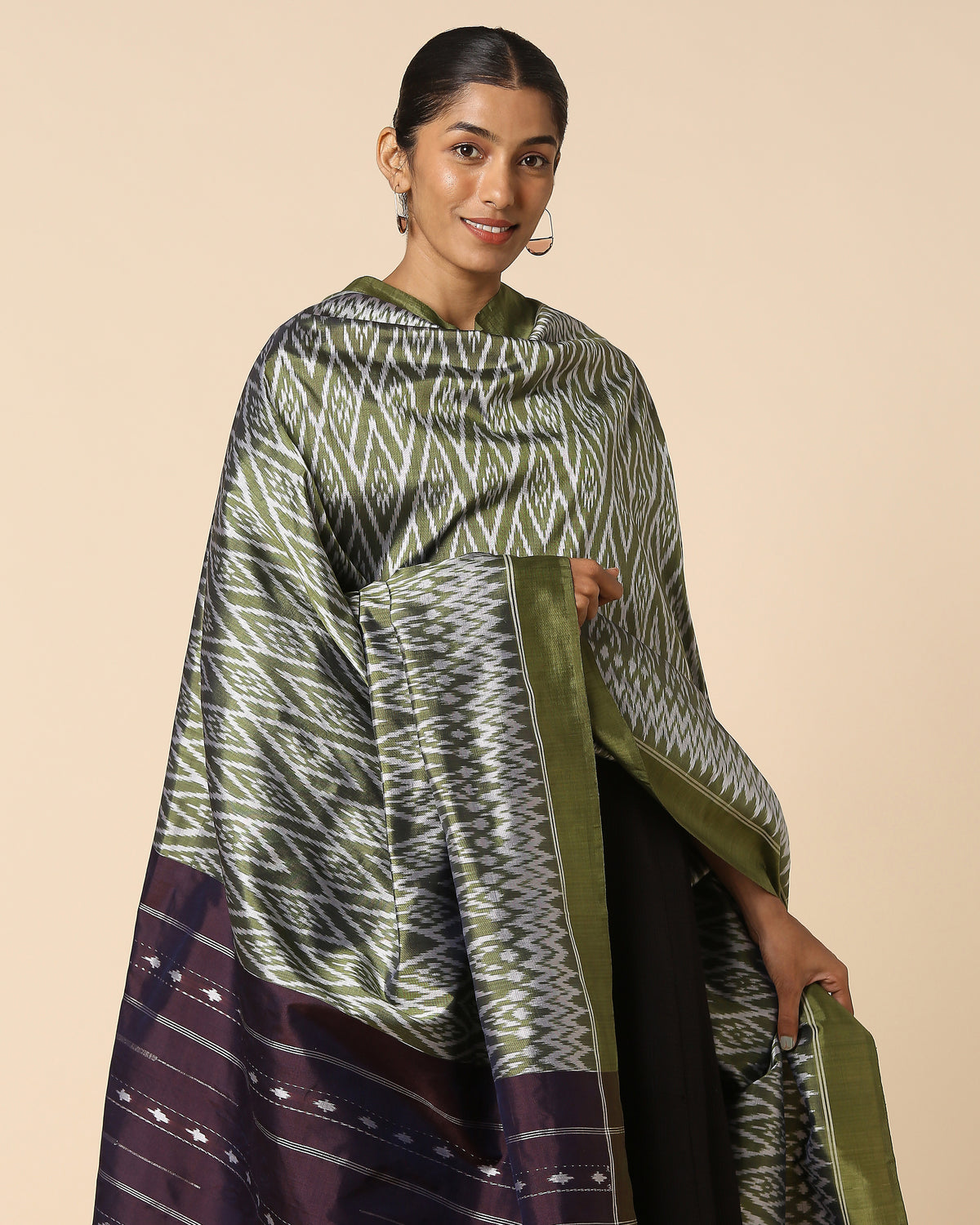 Navina Pochampally Weft Ikat Silk Dupatta