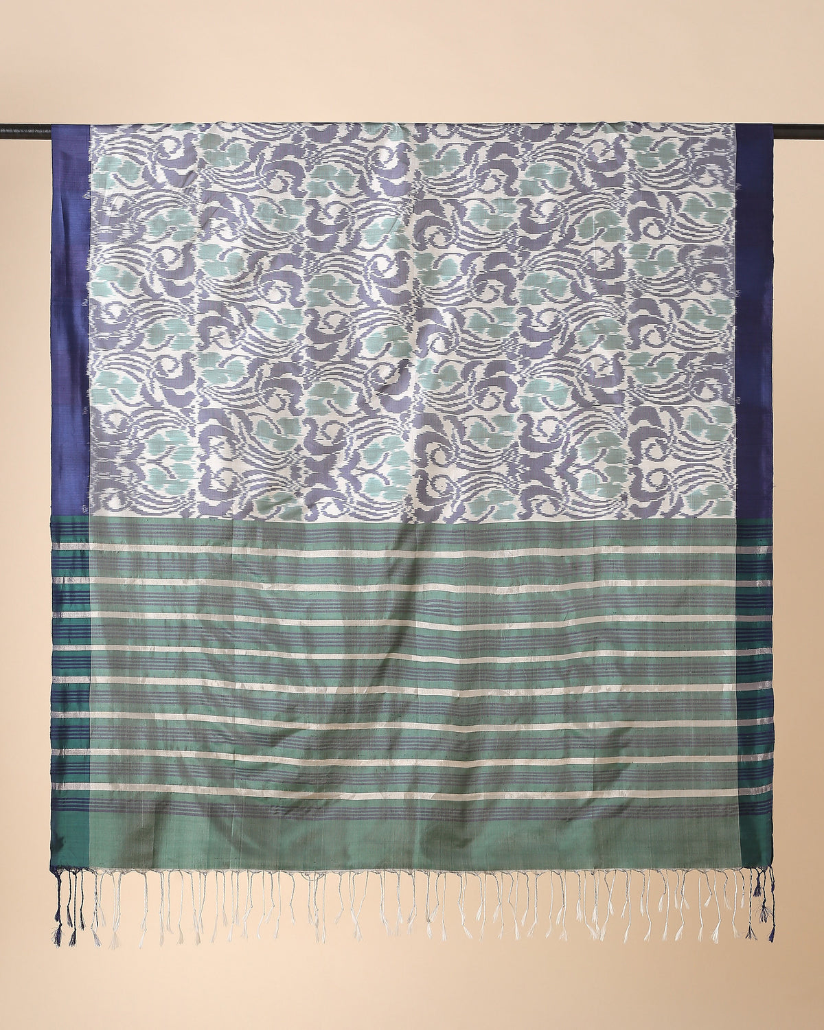 Bella Pochampally Weft Ikat Silk Dupatta