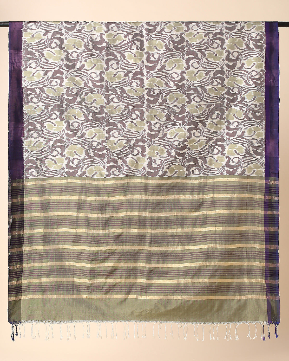 Bella Pochampally Weft Ikat Silk Dupatta