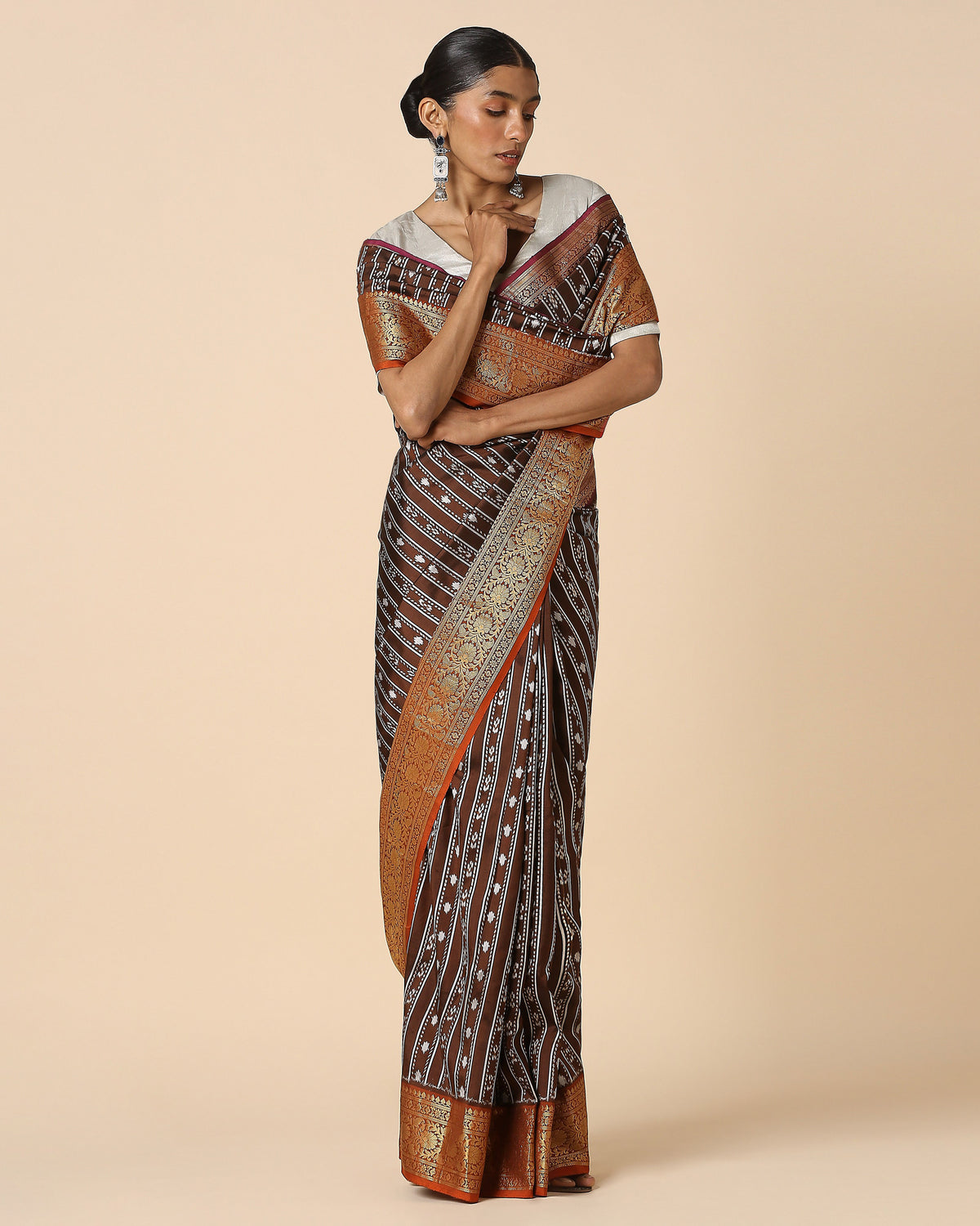 Ivaan Pochampally Weft Ikat Silk Saree