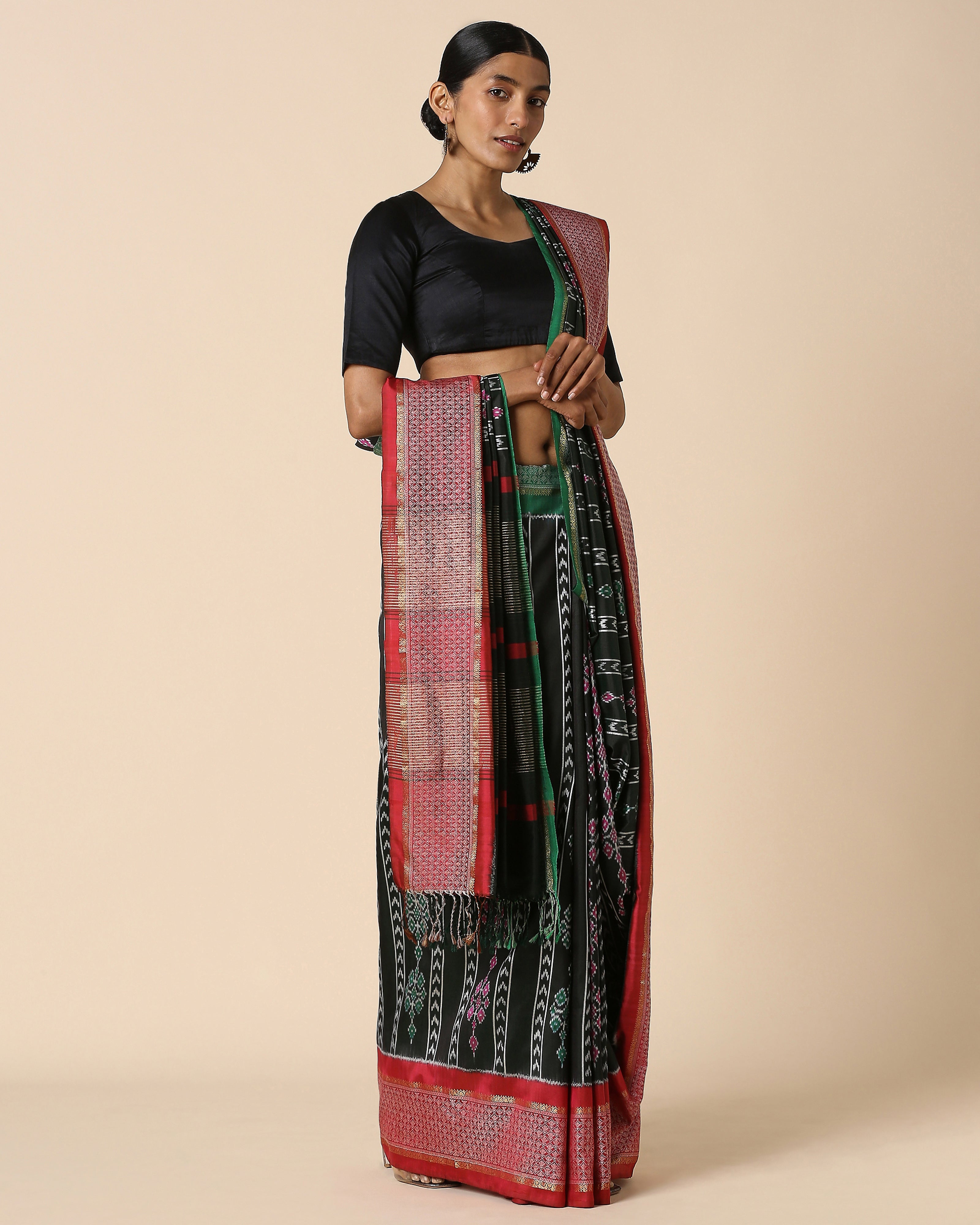 Alina Pochampally Weft Ikat Silk Saree