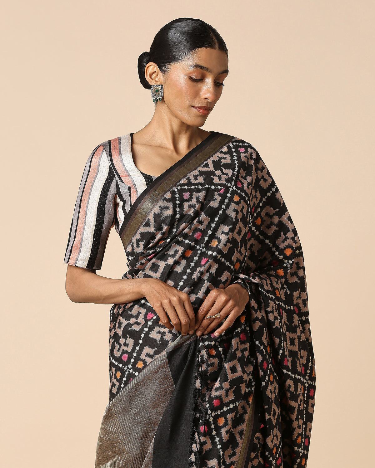 Vamina Pochampally Double Ikat Silk Saree