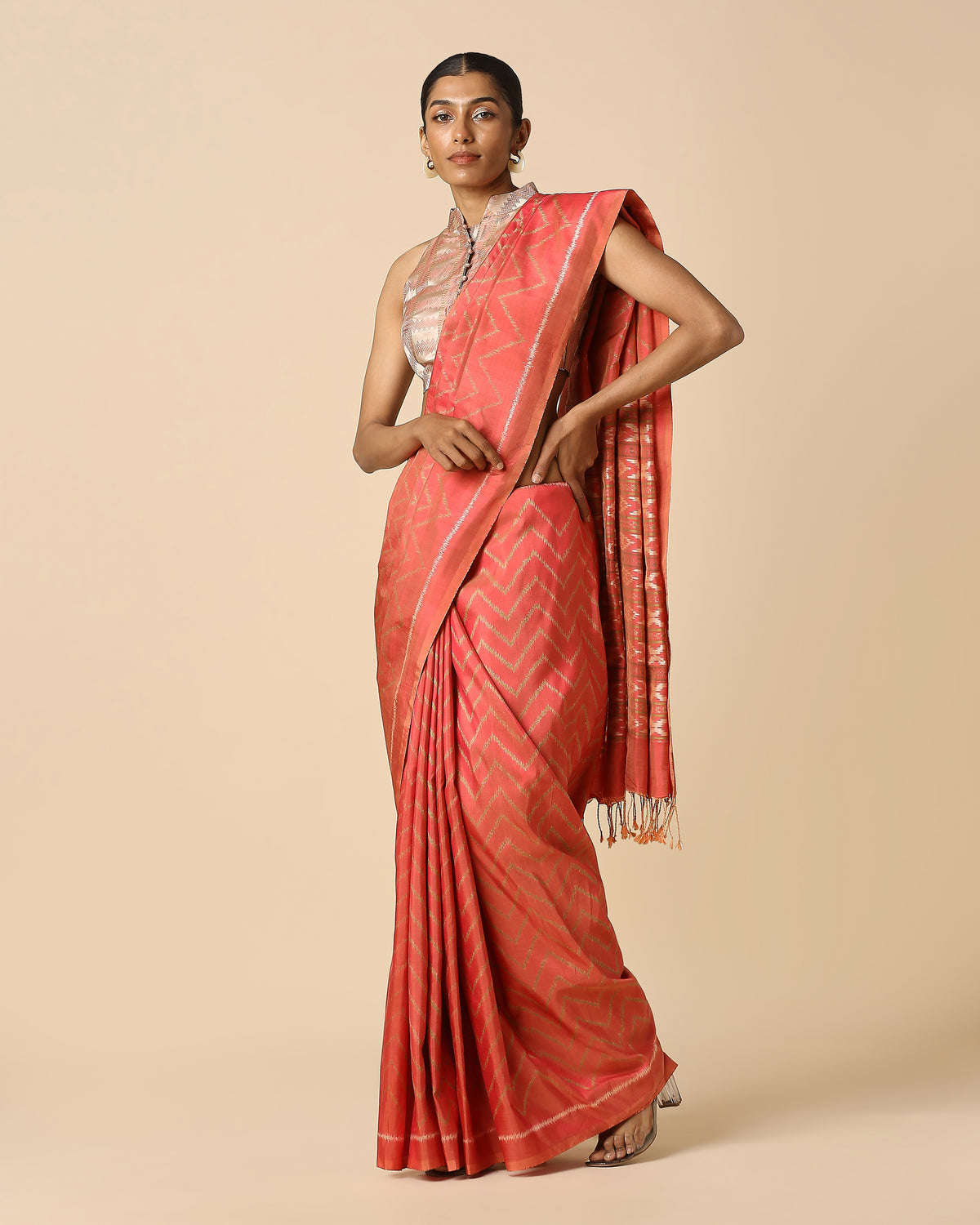 Palan Pochampally Weft Ikat Silk Saree