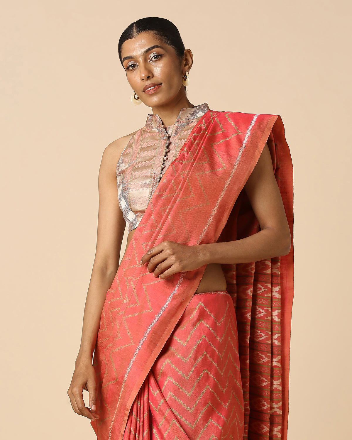 Palan Pochampally Weft Ikat Silk Saree