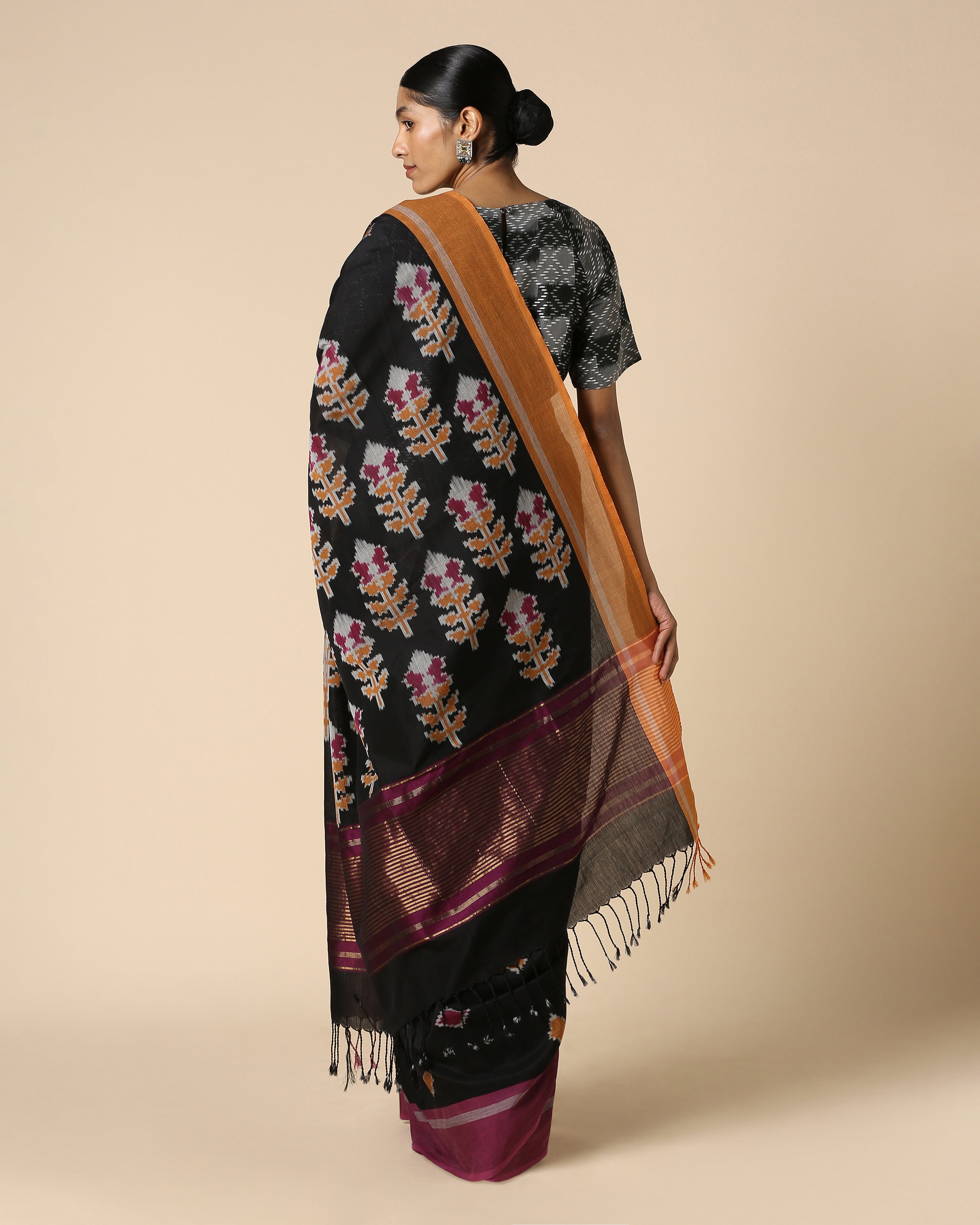 Kapi Pochampally Warp Ikat Cotton Saree