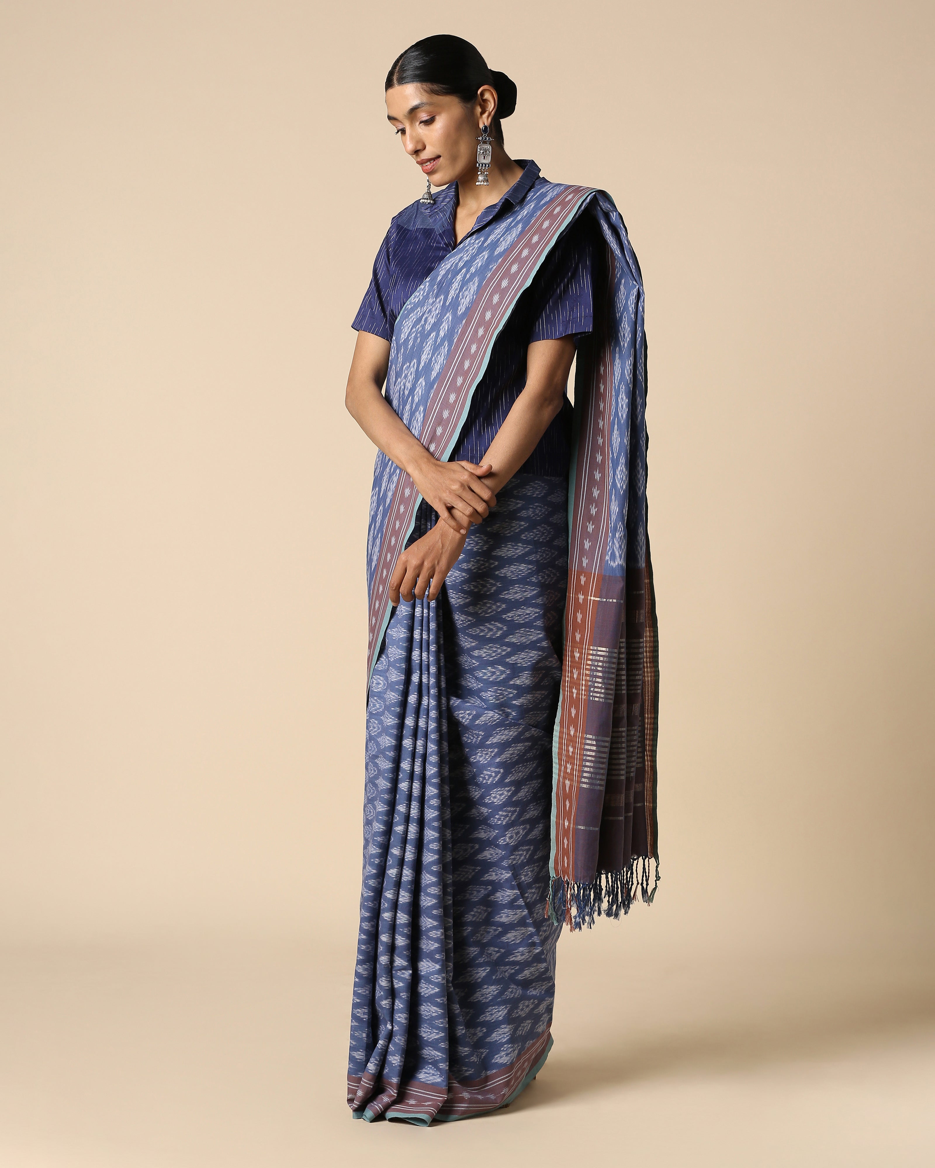 Kavyata Pochampally Warp Ikat Cotton Saree