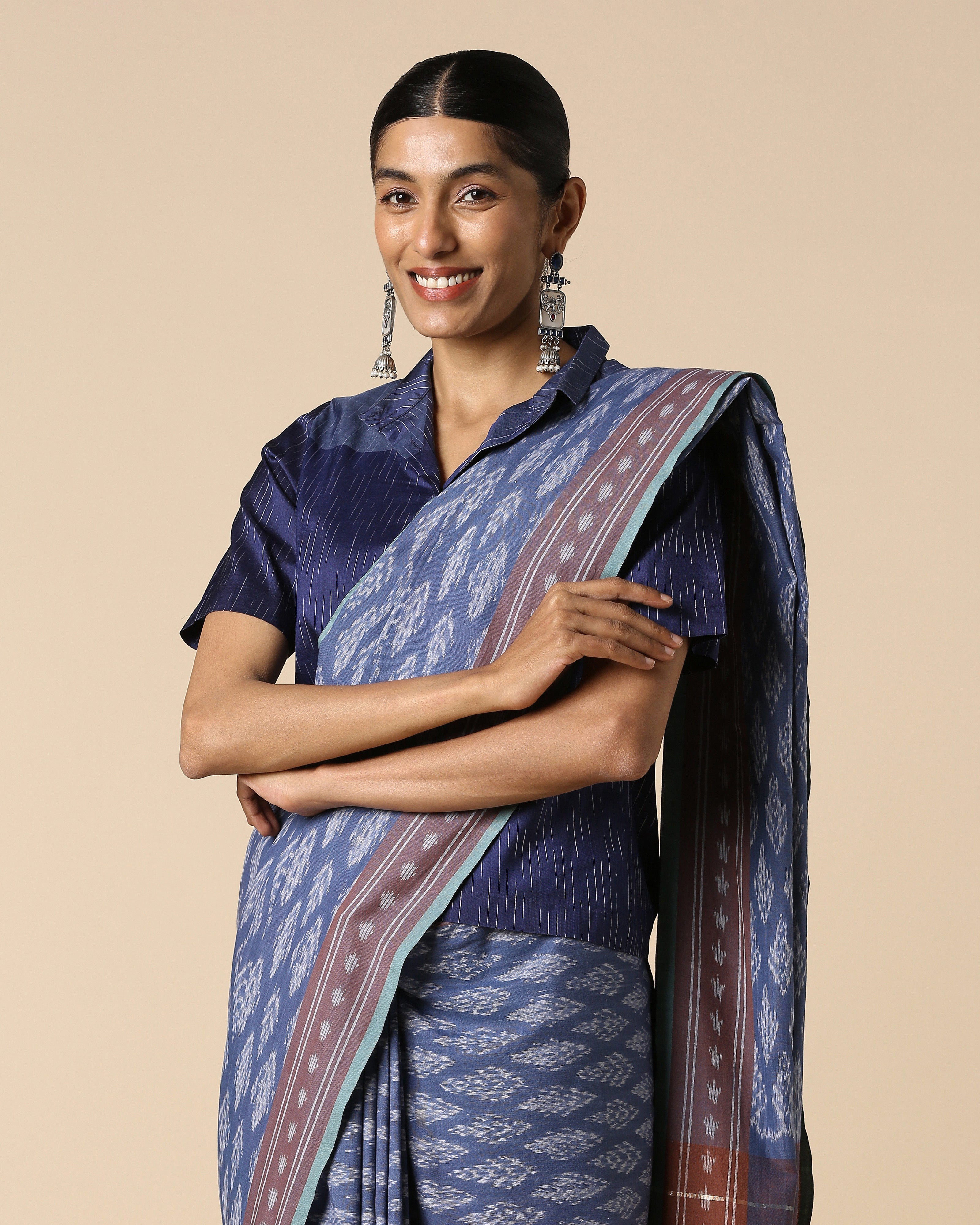 Kavyata Pochampally Warp Ikat Cotton Saree