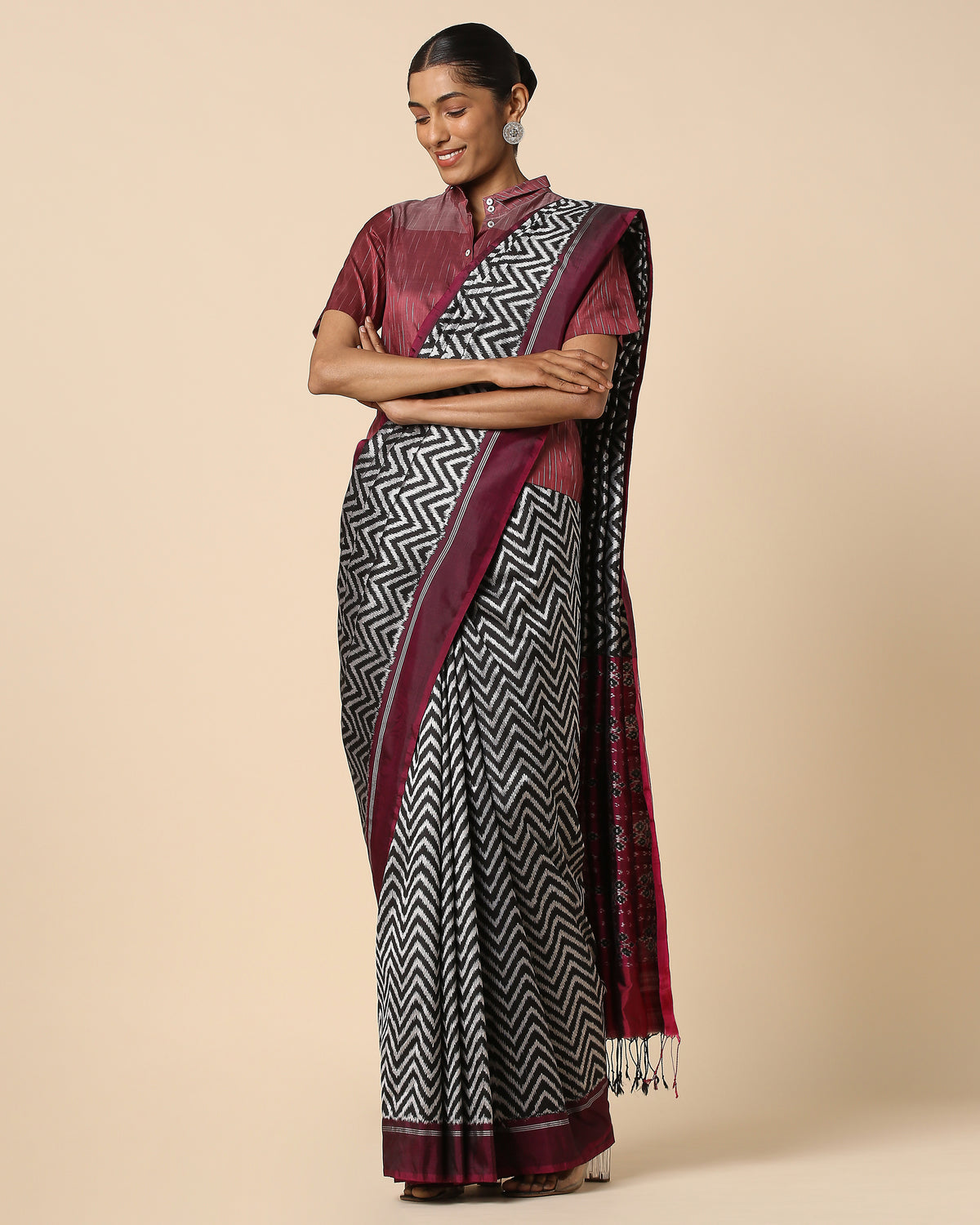 Rithika Pochampally Weft Ikat Silk Saree