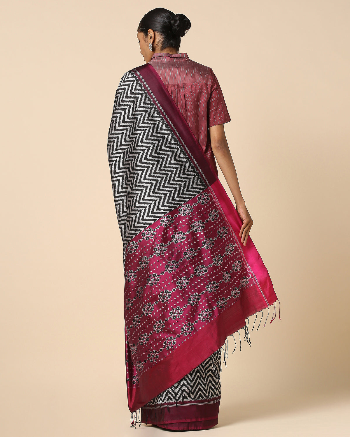 Rithika Pochampally Weft Ikat Silk Saree