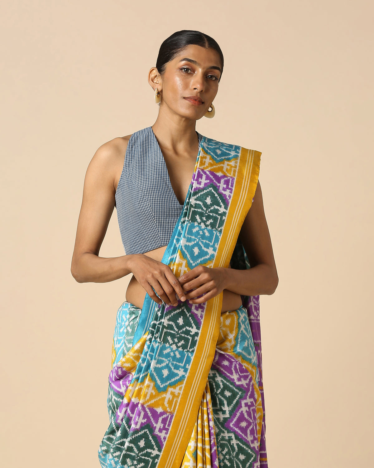 Shani Pochampally Double Ikat Silk Saree