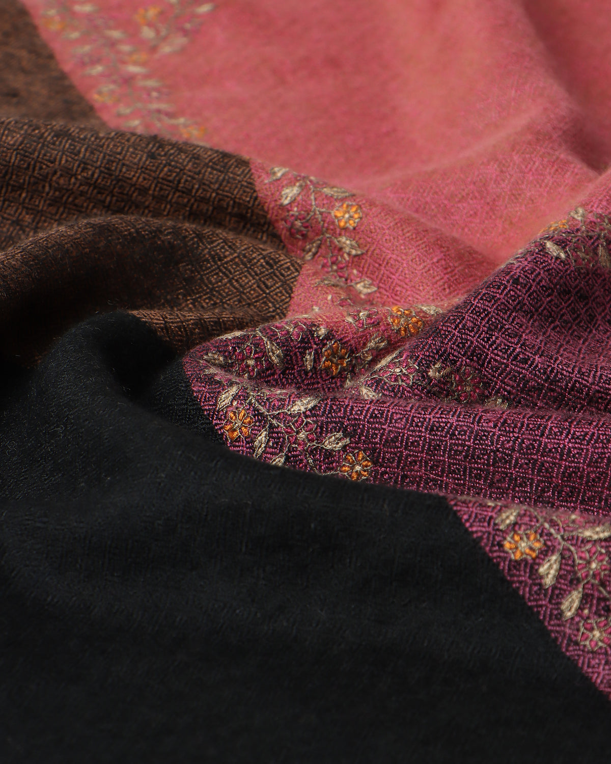 Eshail Kashmir Sozni Embroidery Pashmina Saree