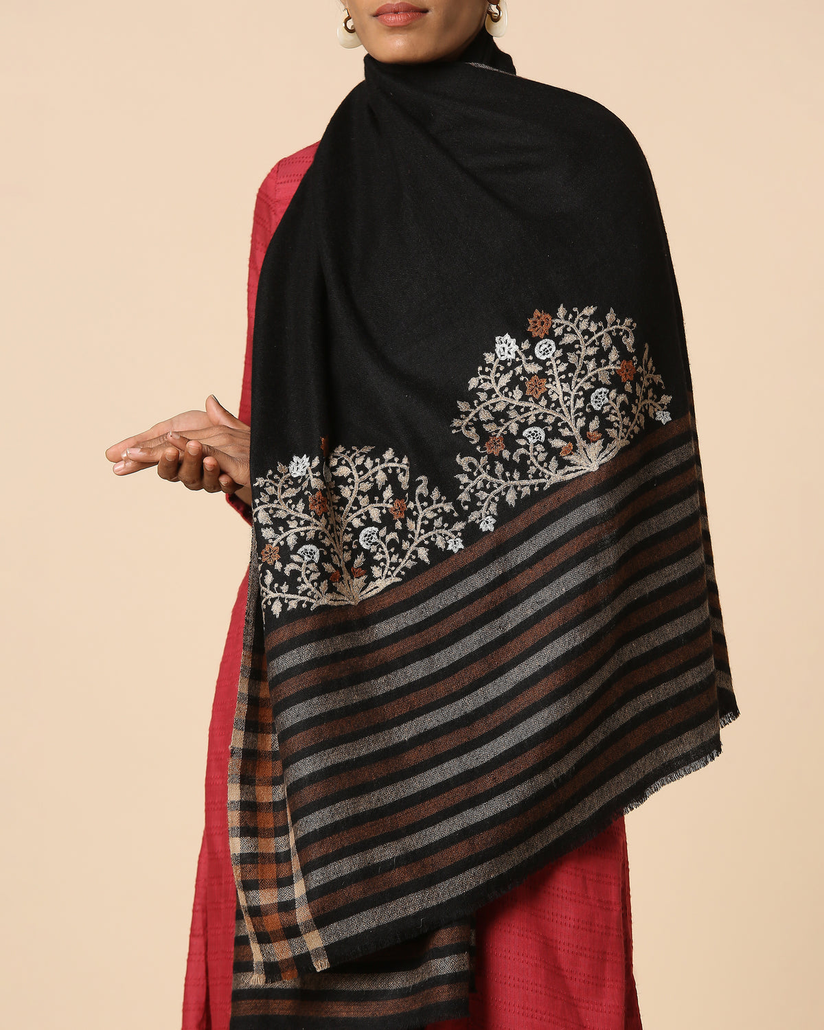 Marlin Kashmir Sozni Embroidery Pashmina Shawl