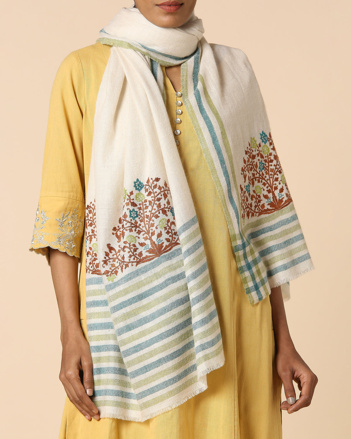 Marlin Kashmir Sozni Embroidery Pashmina Shawl