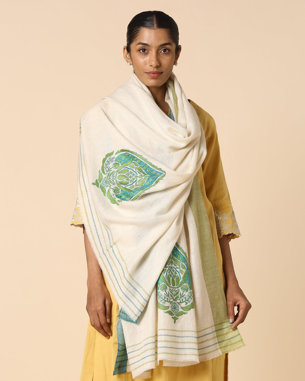 Drupa Kashmir Sozni Embroidery Pashmina Shawl