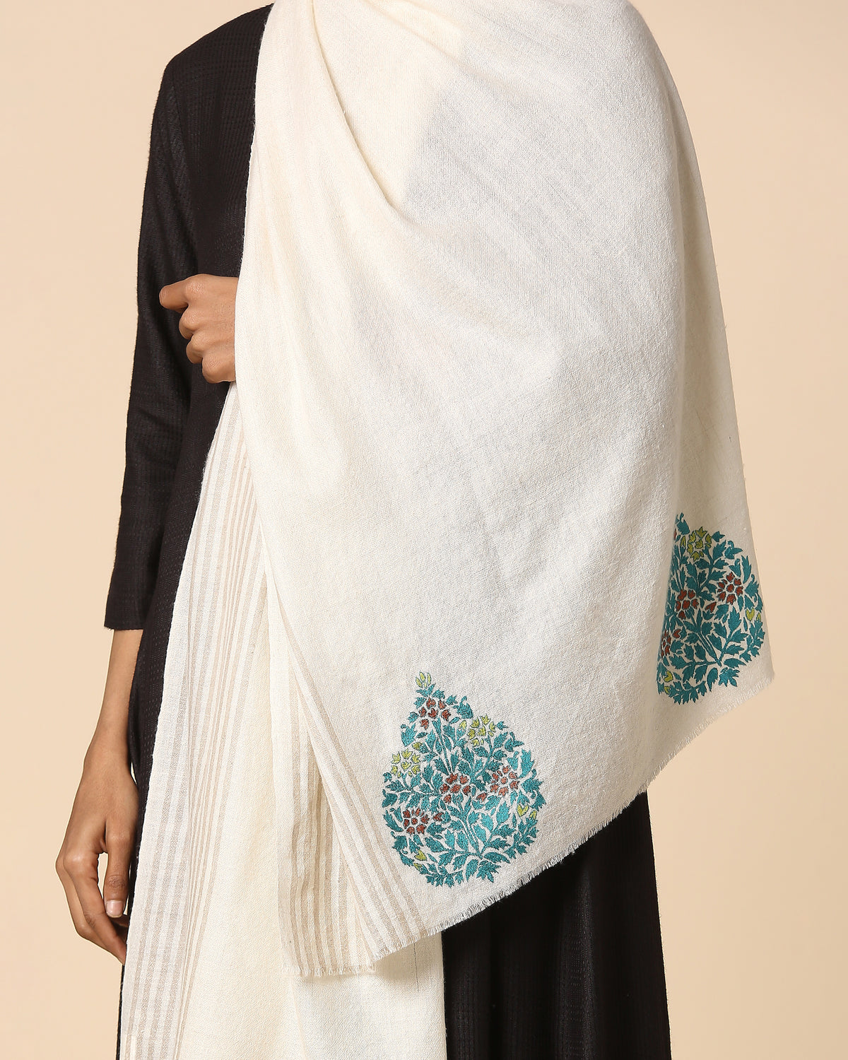 Ayona Kashmir Sozni Embroidery Pashmina Shawl