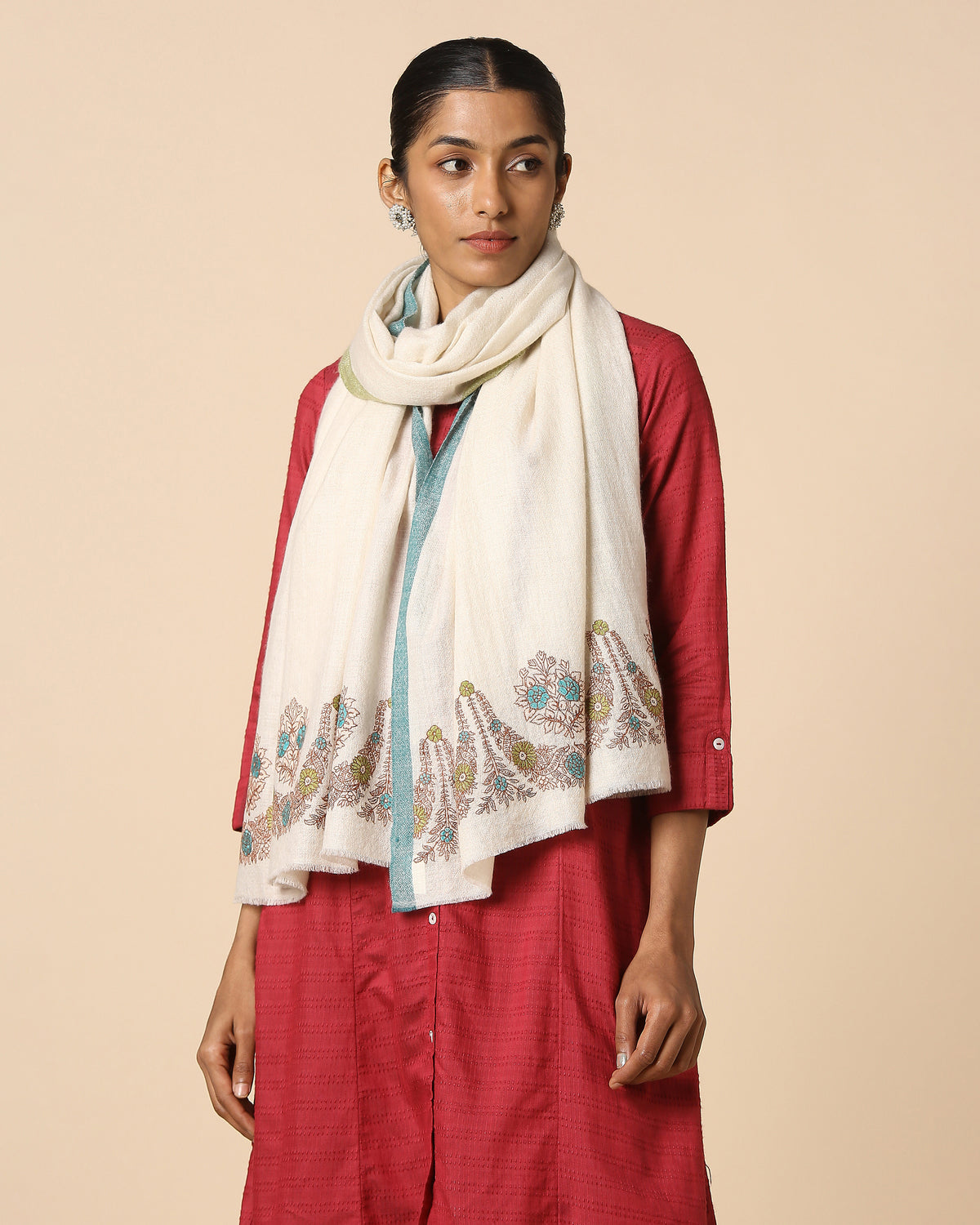 Roush Kashmir Sozni Embroidery Pashmina Stole