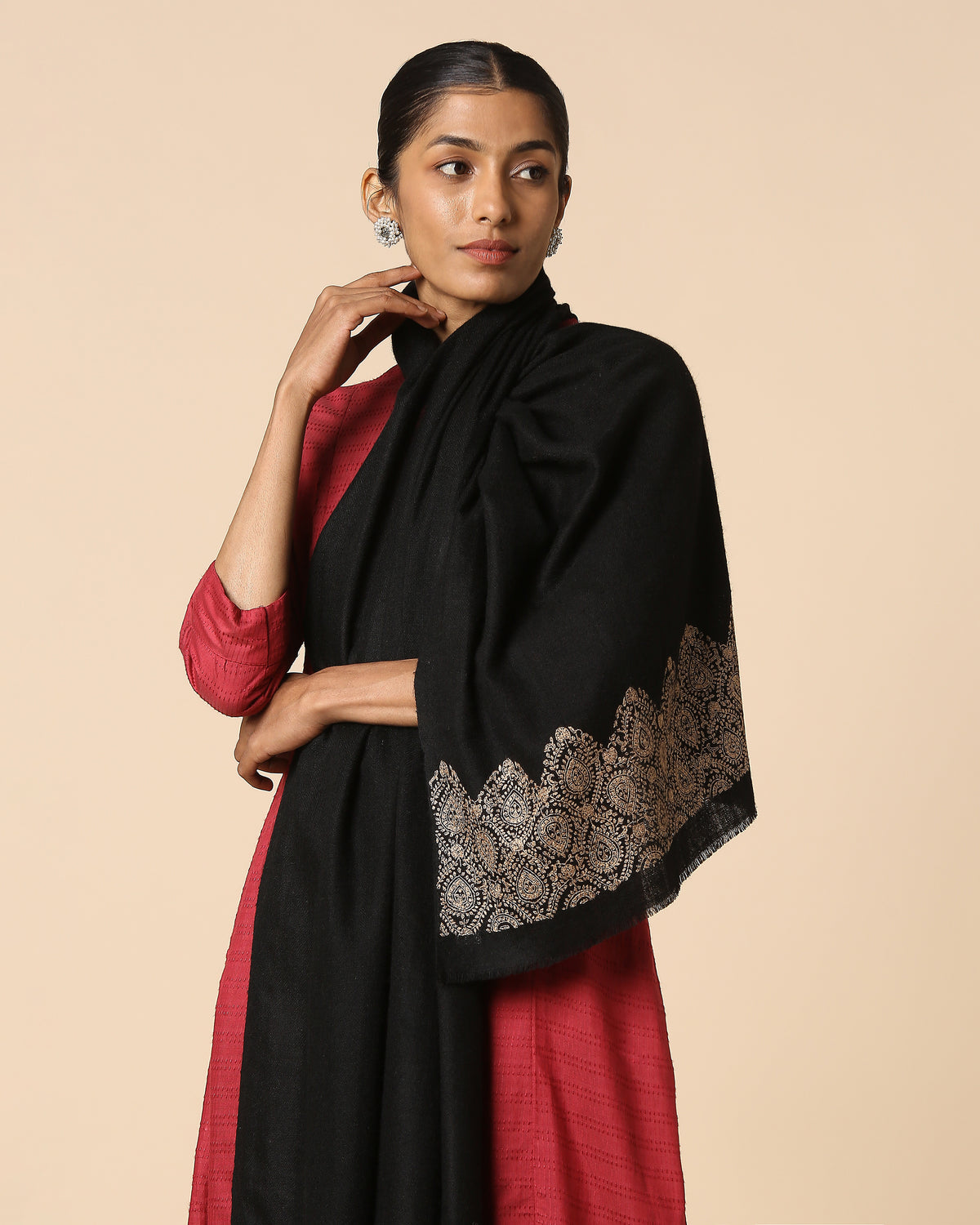 Parichit Kashmir Sozni Embroidery Pashmina Stole
