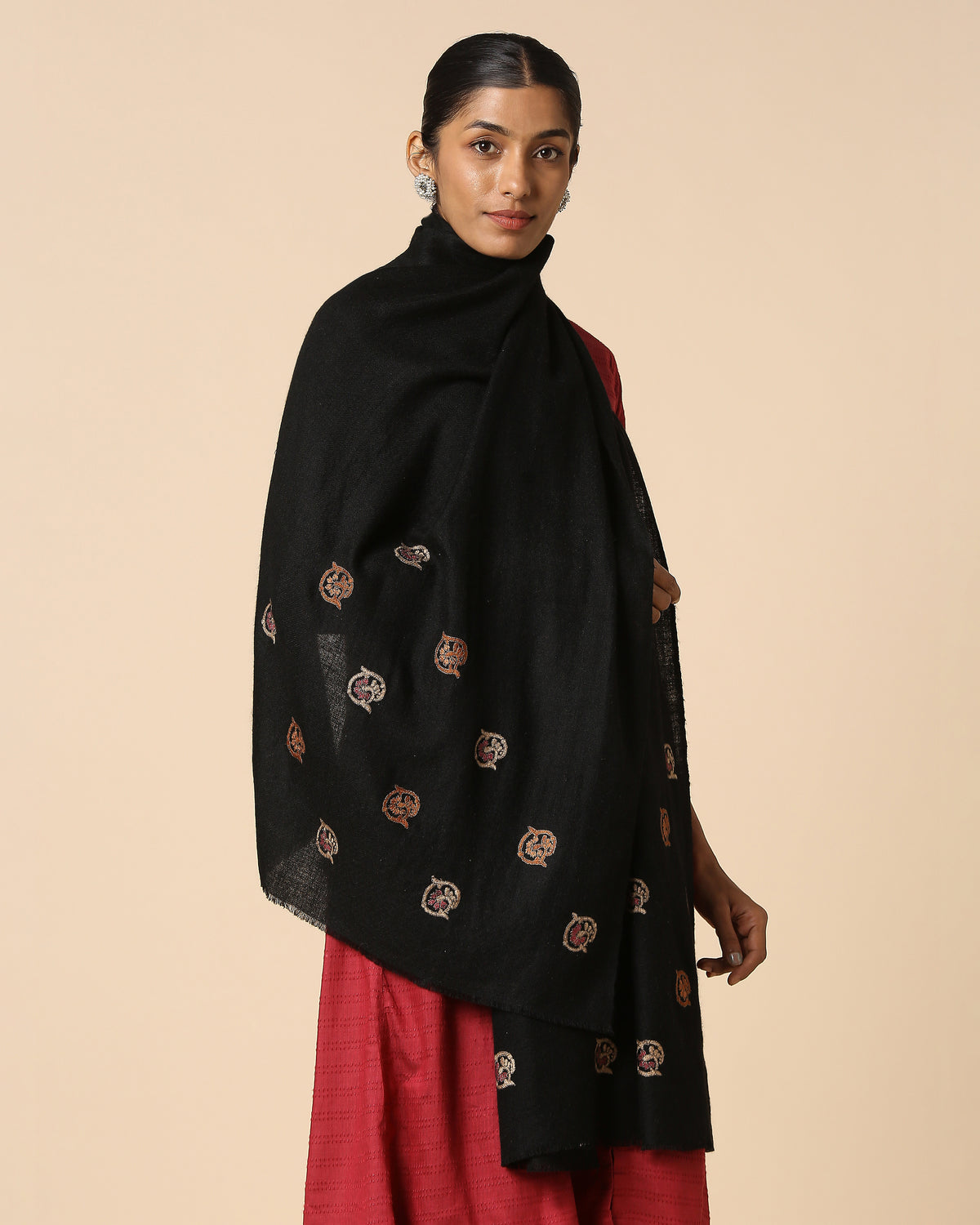 Nazma Kashmir Sozni Embroidery Pashmina Stole