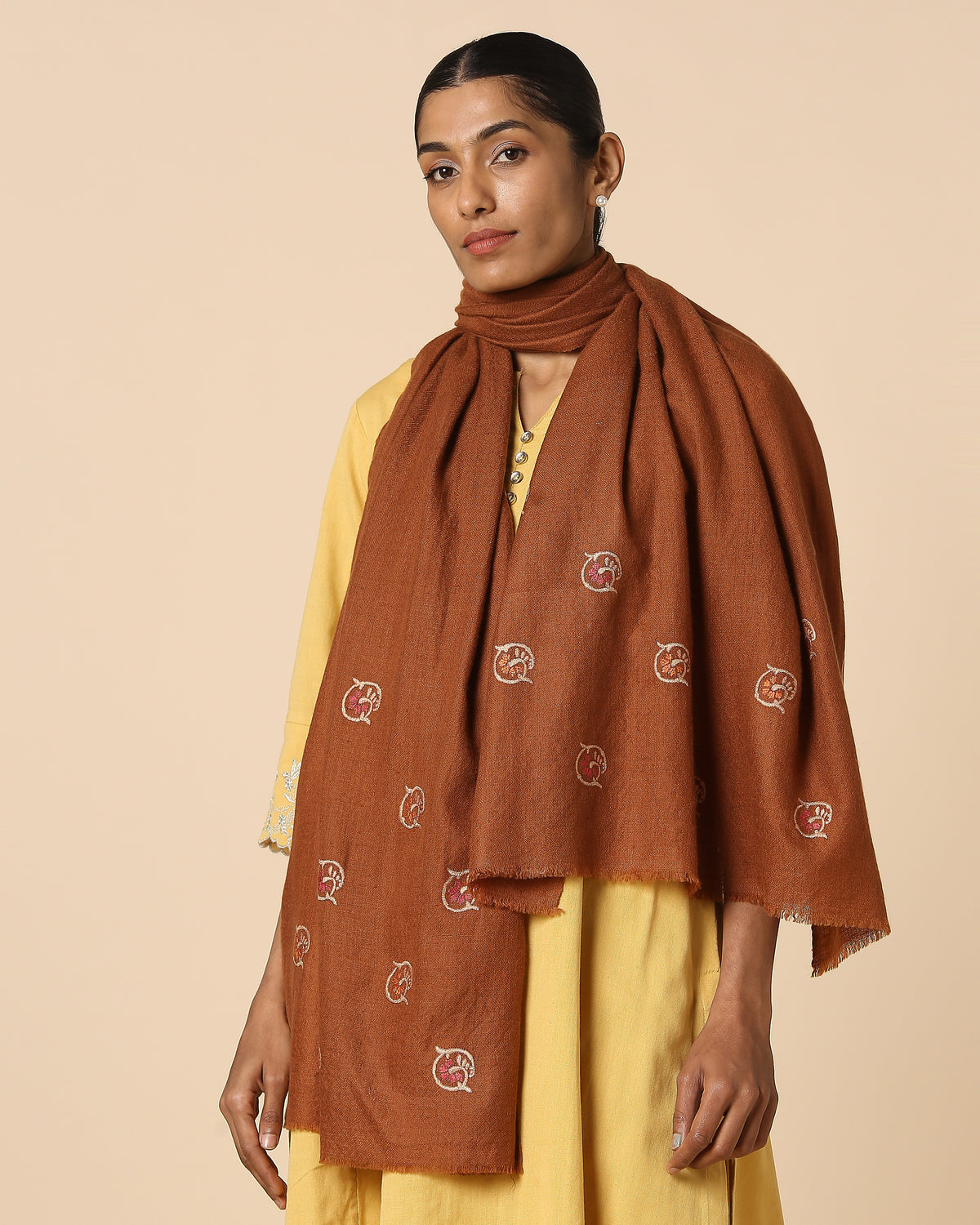 Nazma Kashmir Sozni Embroidery Pashmina Stole
