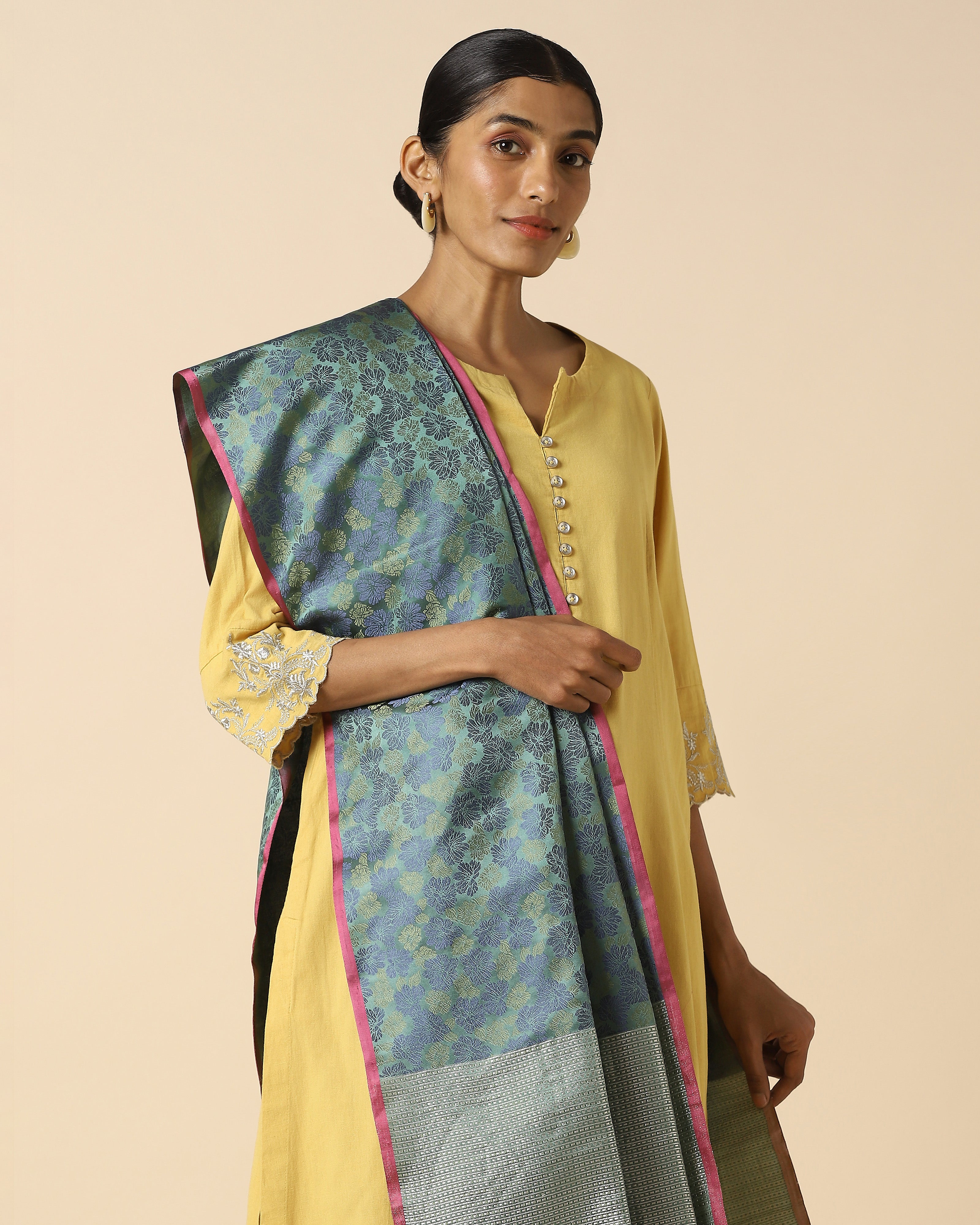 Alani Banarasi Tanchoi And Kadwa Silk Dupatta