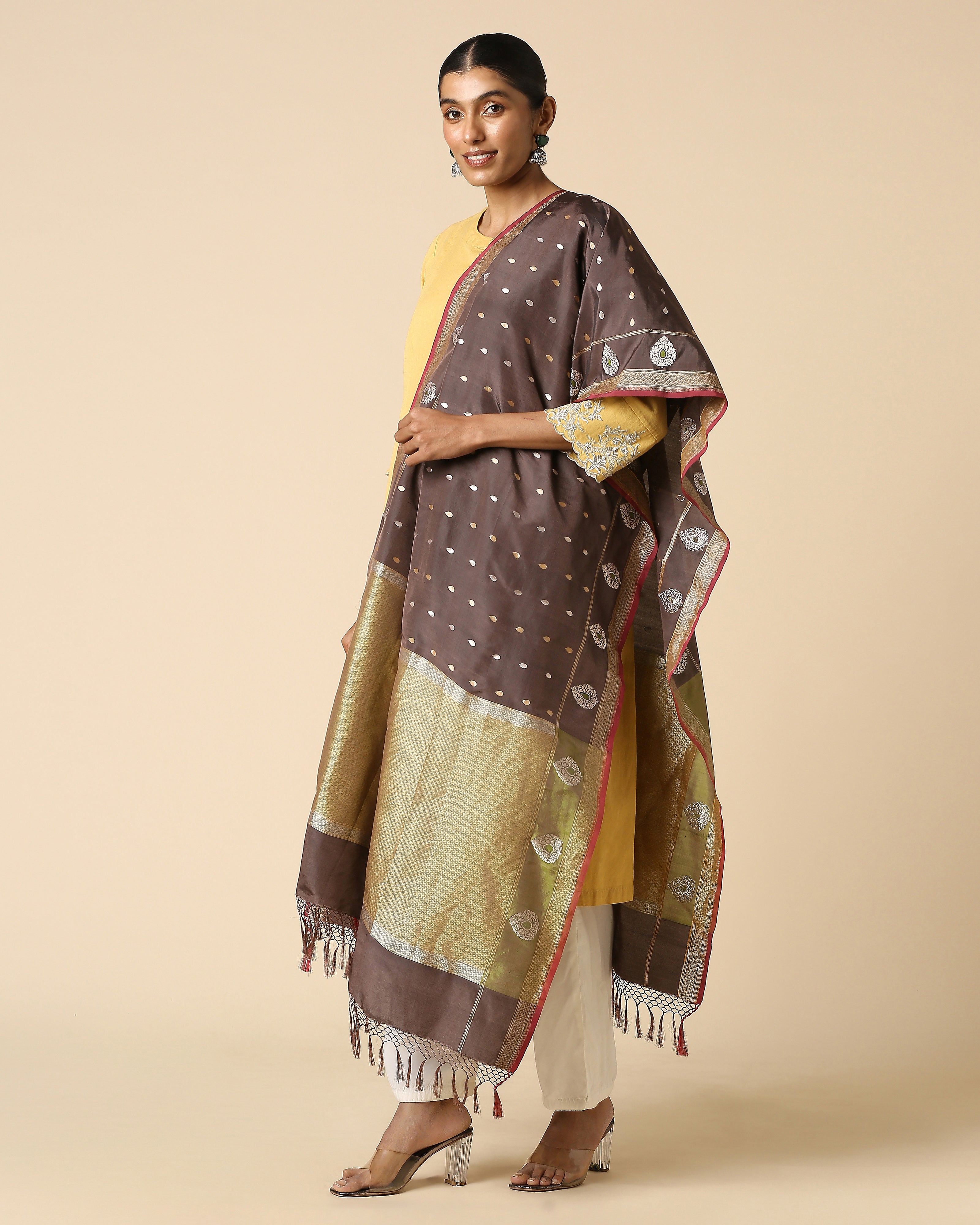 Jyoti Banarasi Cutwork Silk Dupatta