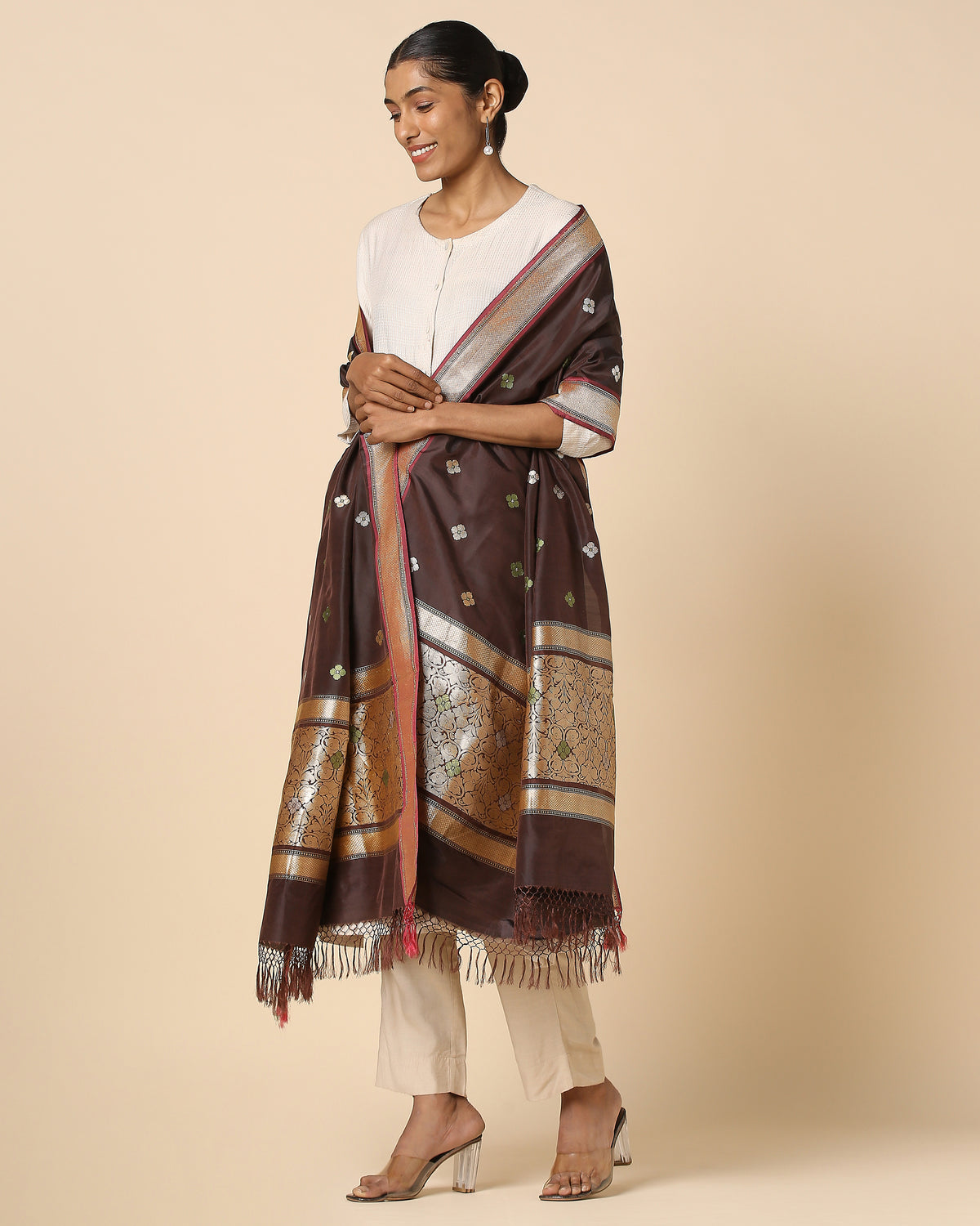 Anikha Banarasi Kadwa Silk Dupatta