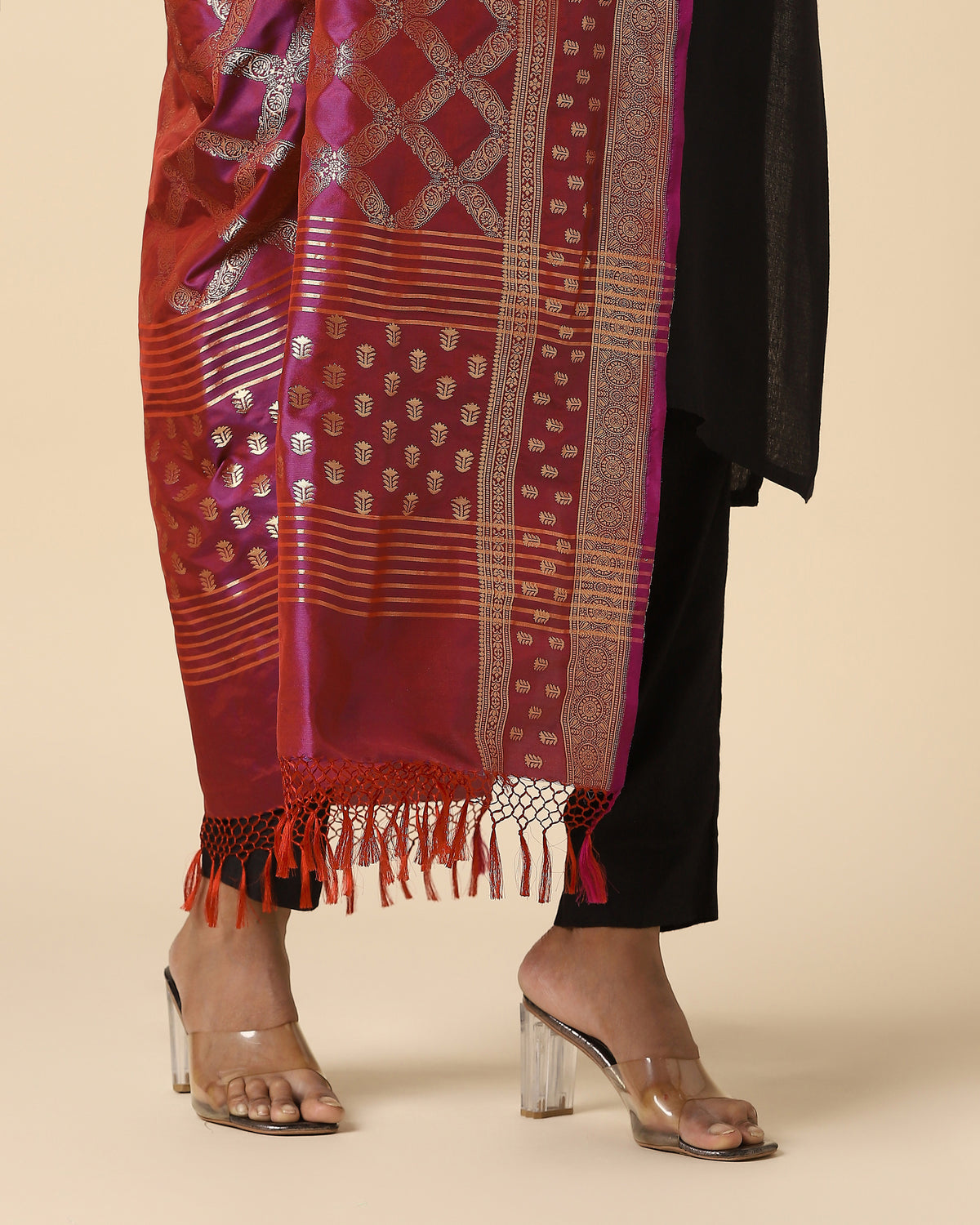 Hilda Banarasi Cutwork Silk Dupatta