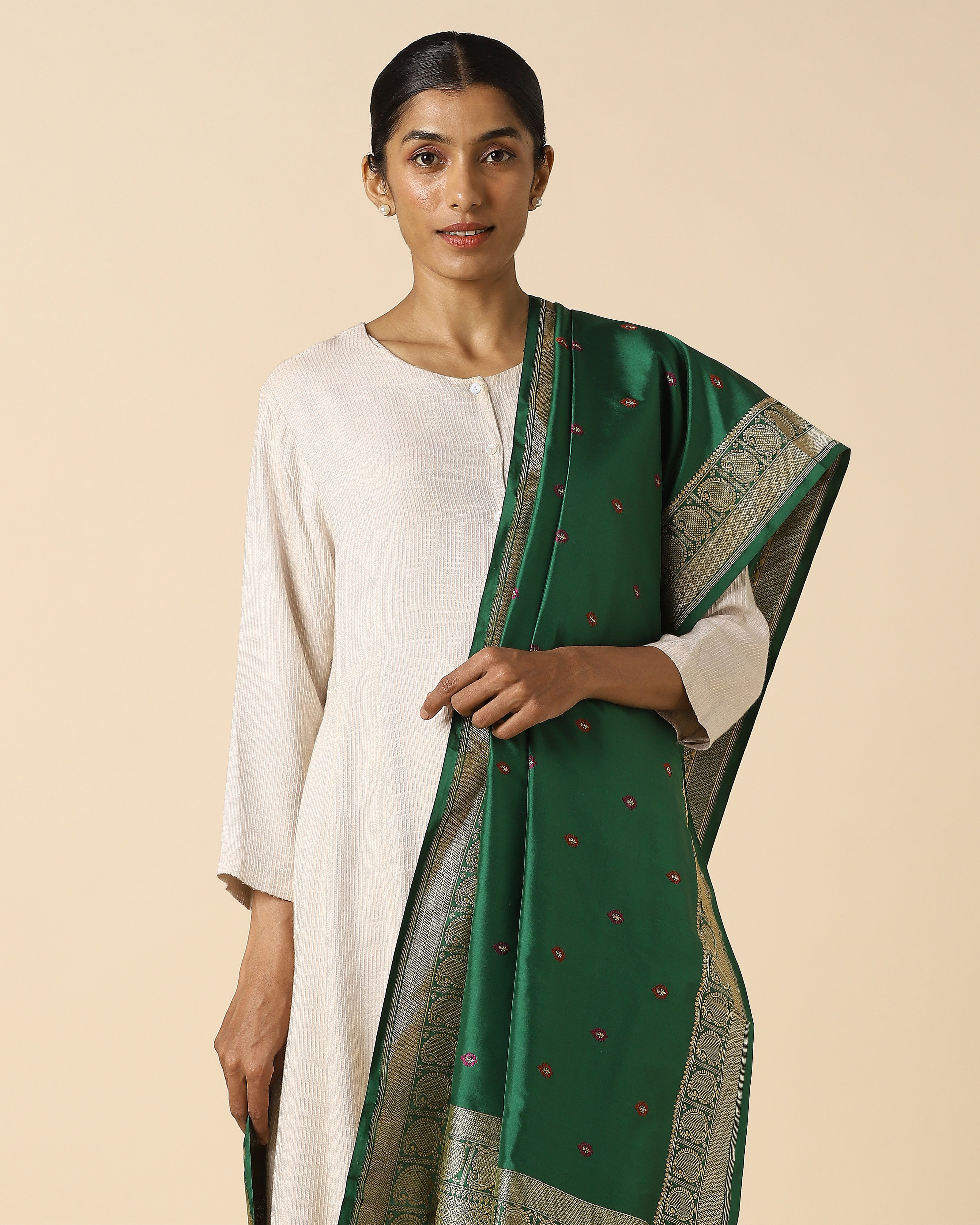 Kanak Banarasi Kadwa Silk Dupatta