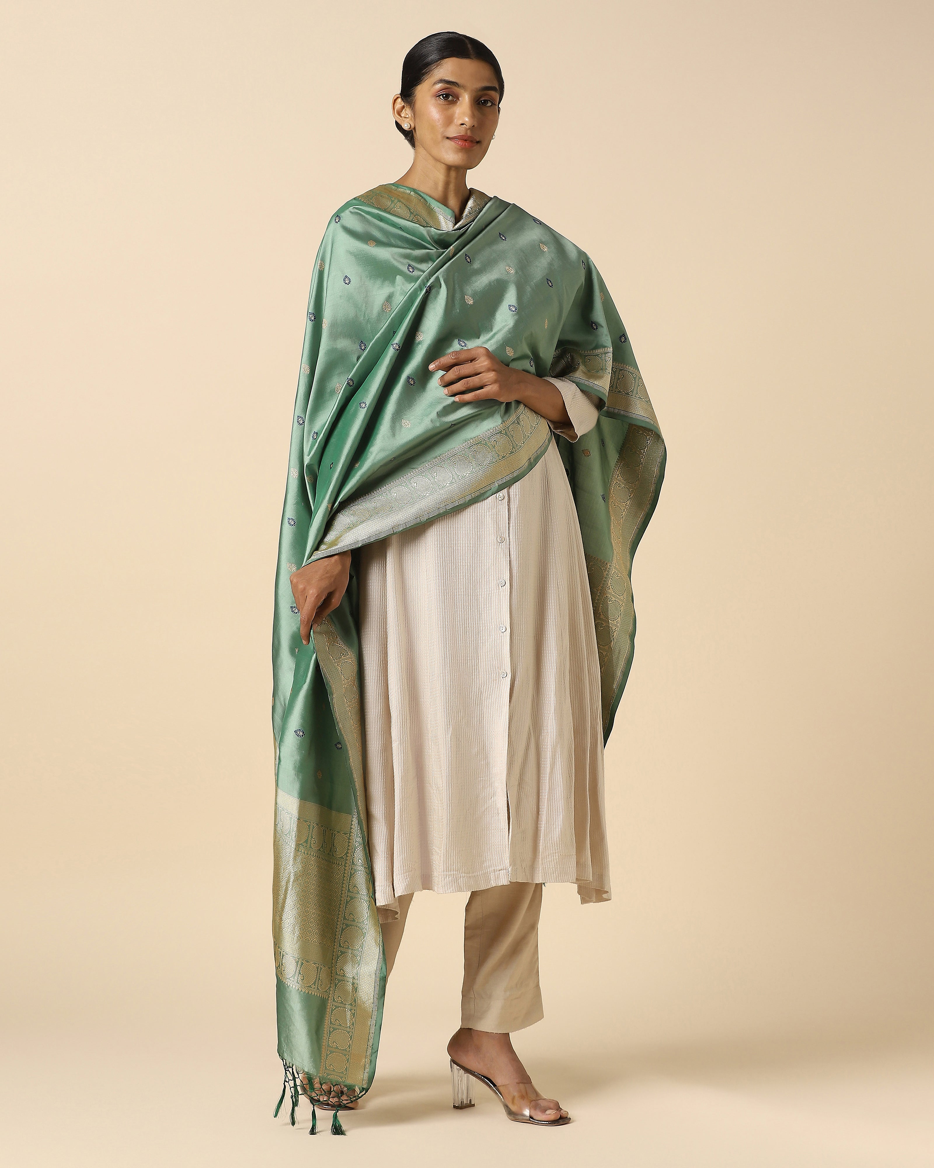 Kanak Banarasi Kadwa Silk Dupatta