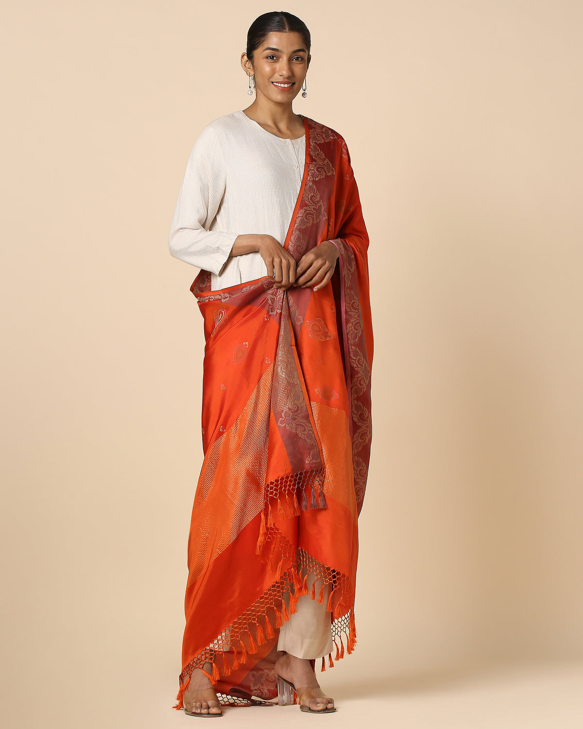 Lamai Banarasi Jamdani Silk Dupatta