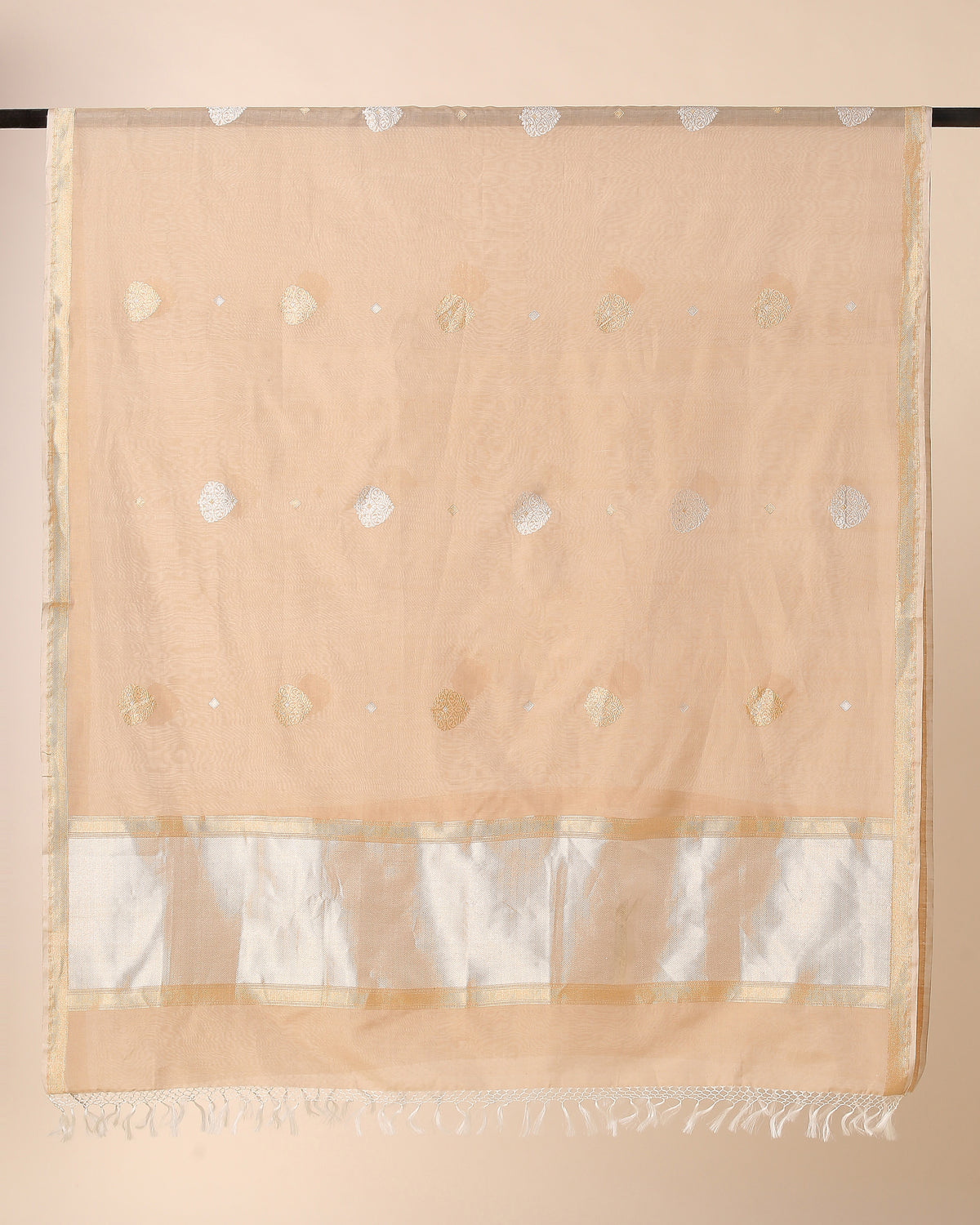 Vama Banarasi Kadwa Brown Cotton Dupatta