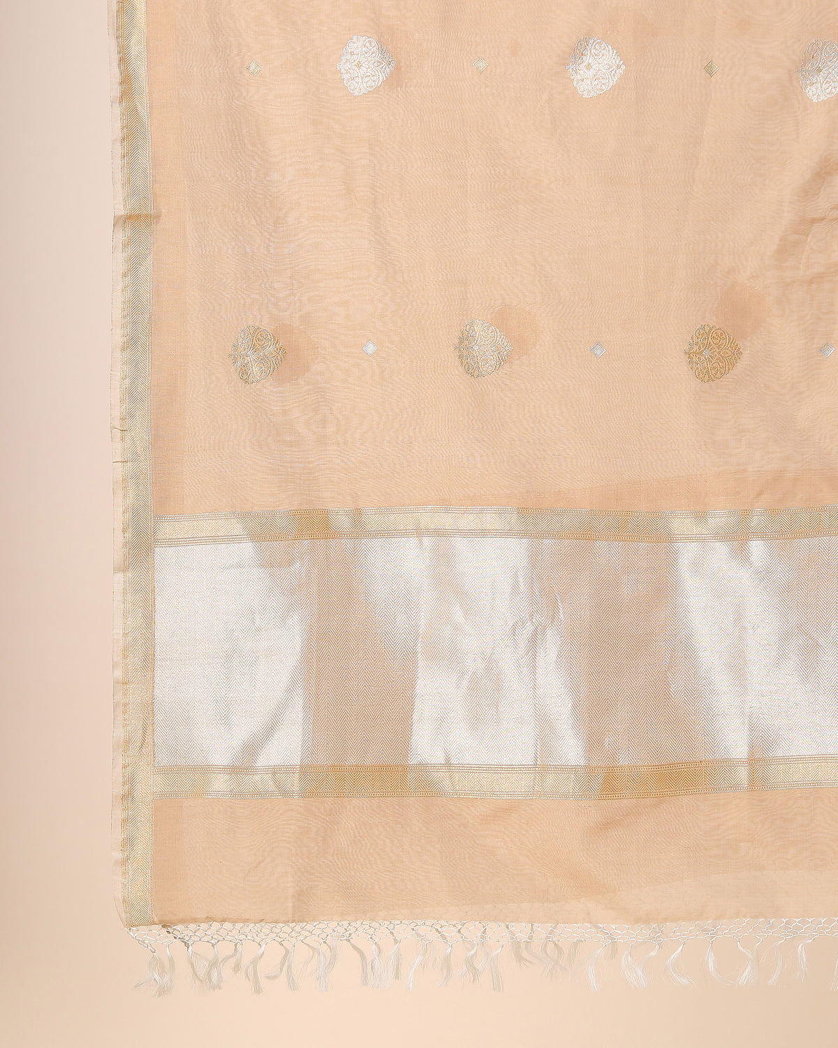 Vama Banarasi Kadwa Brown Cotton Dupatta