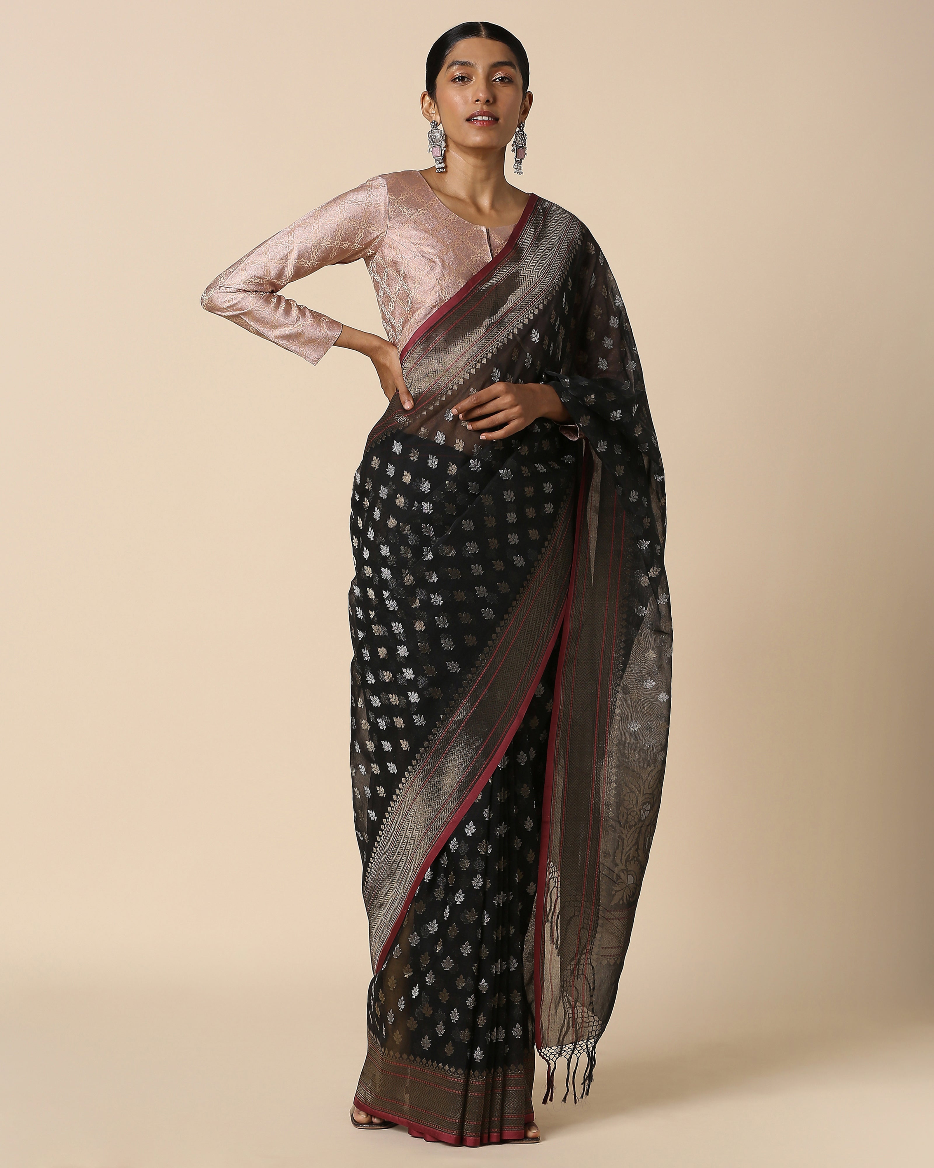 Katha Banarasi Ektara Kadwa Cotton Saree