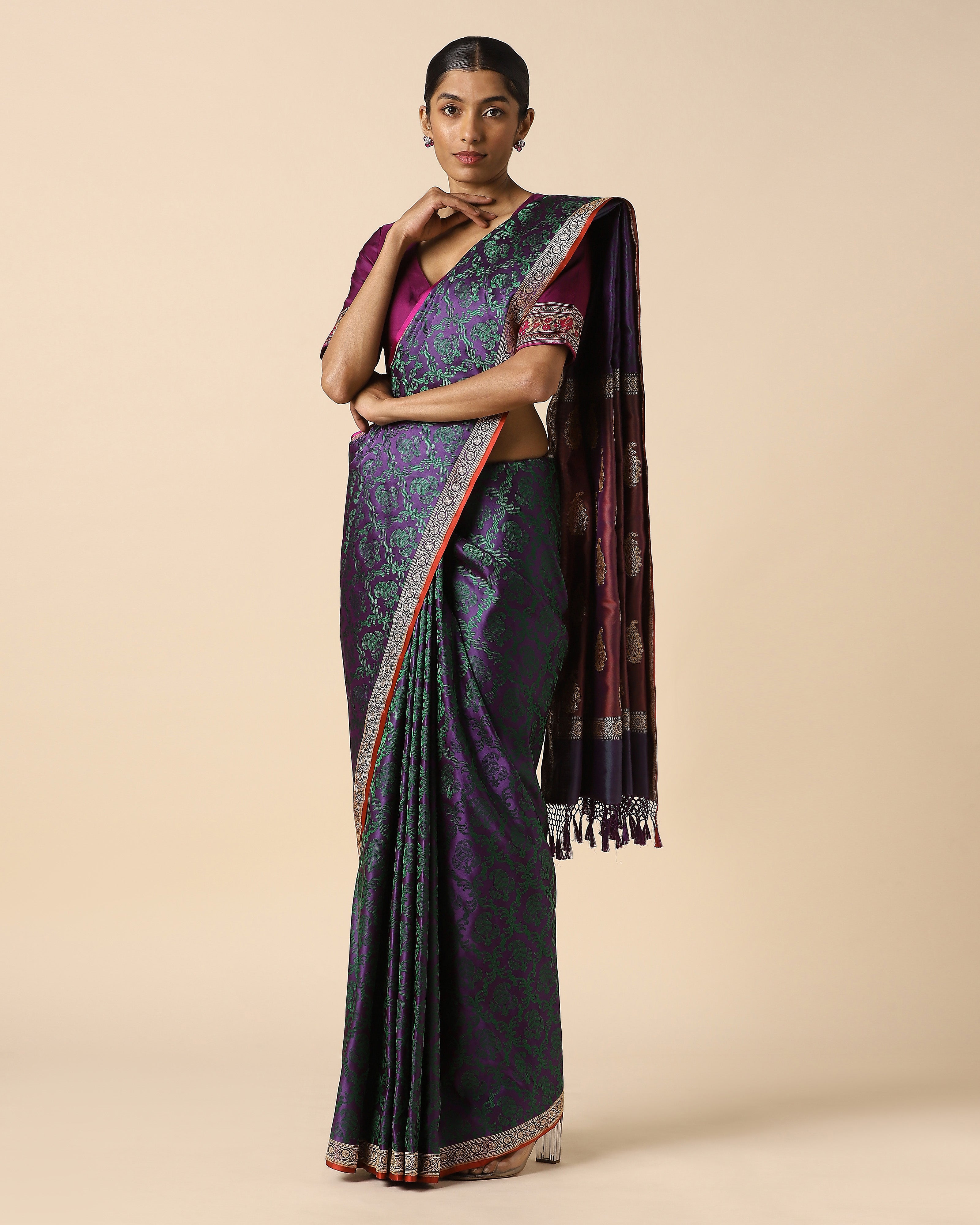 Dorothi Banarasi Tanchoi And Kadwa Silk Saree