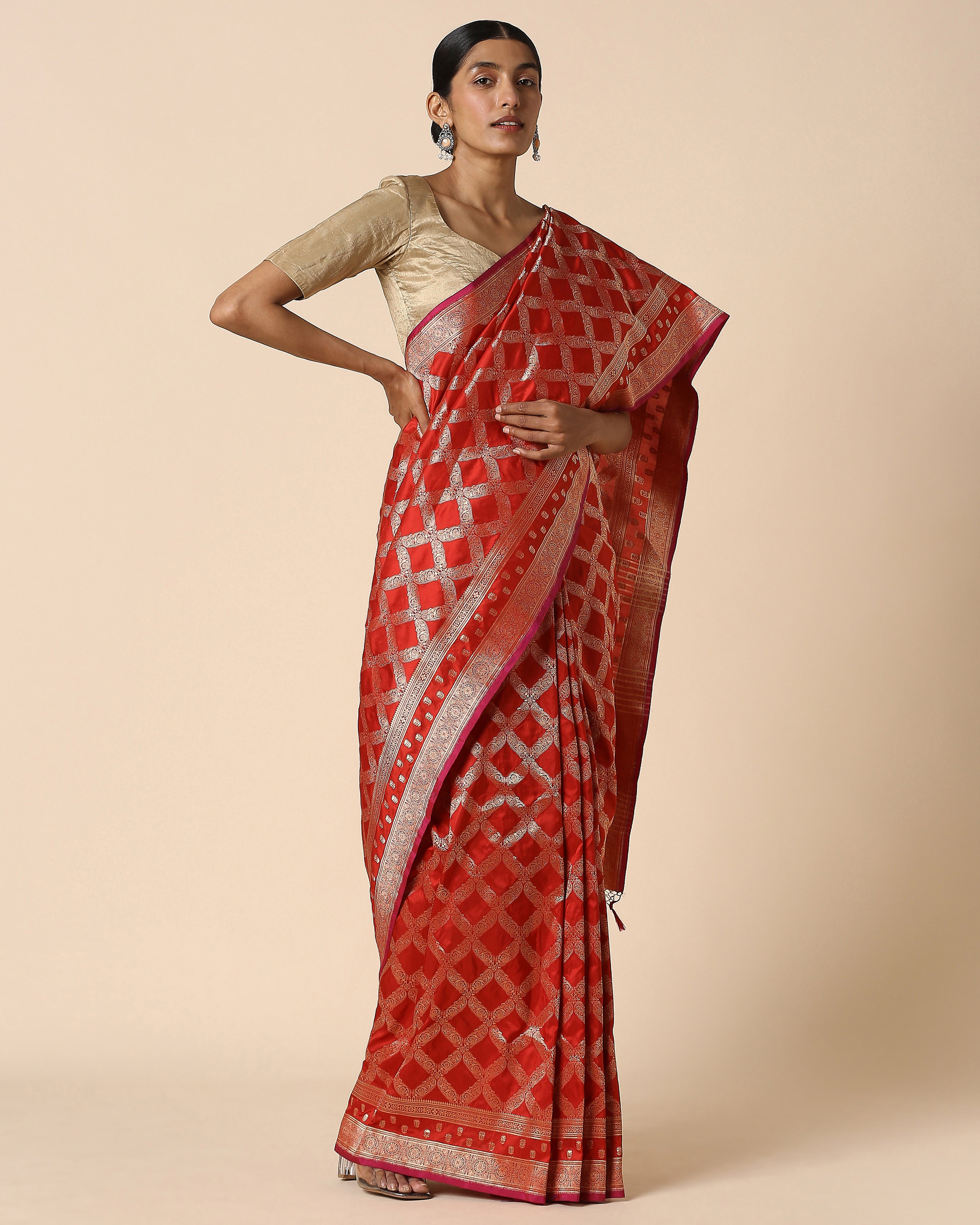 Hilda Banarasi Cutwork Silk Saree
