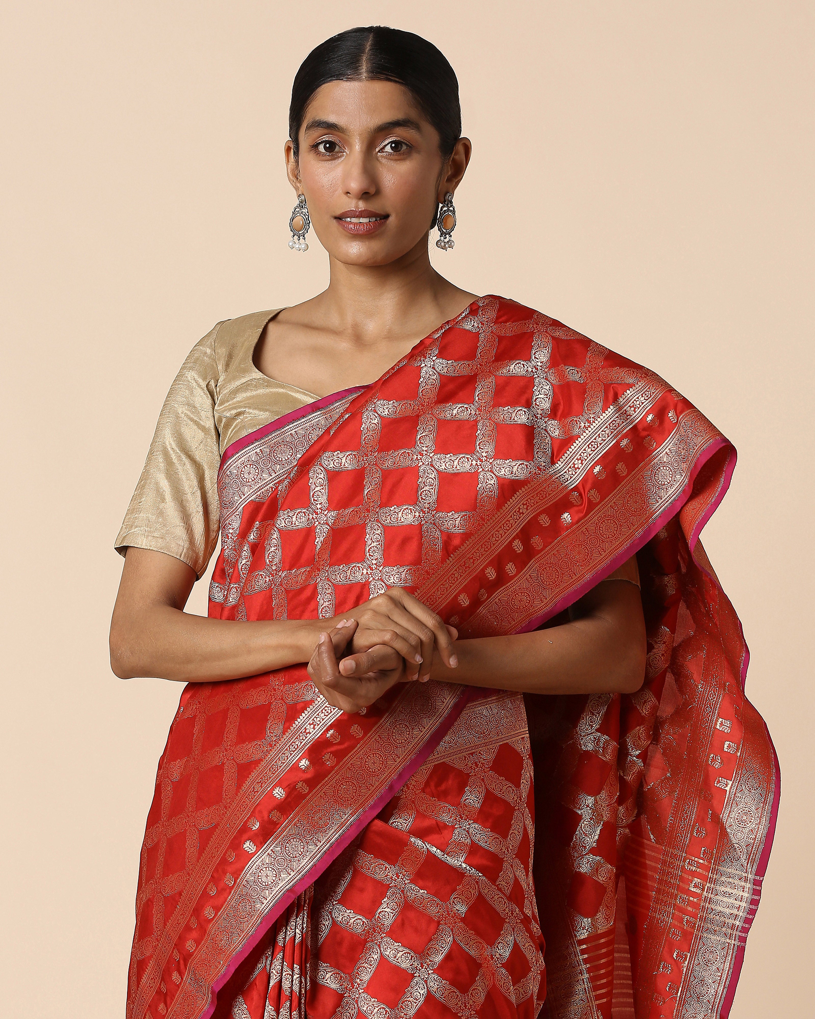 Hilda Banarasi Cutwork Silk Saree