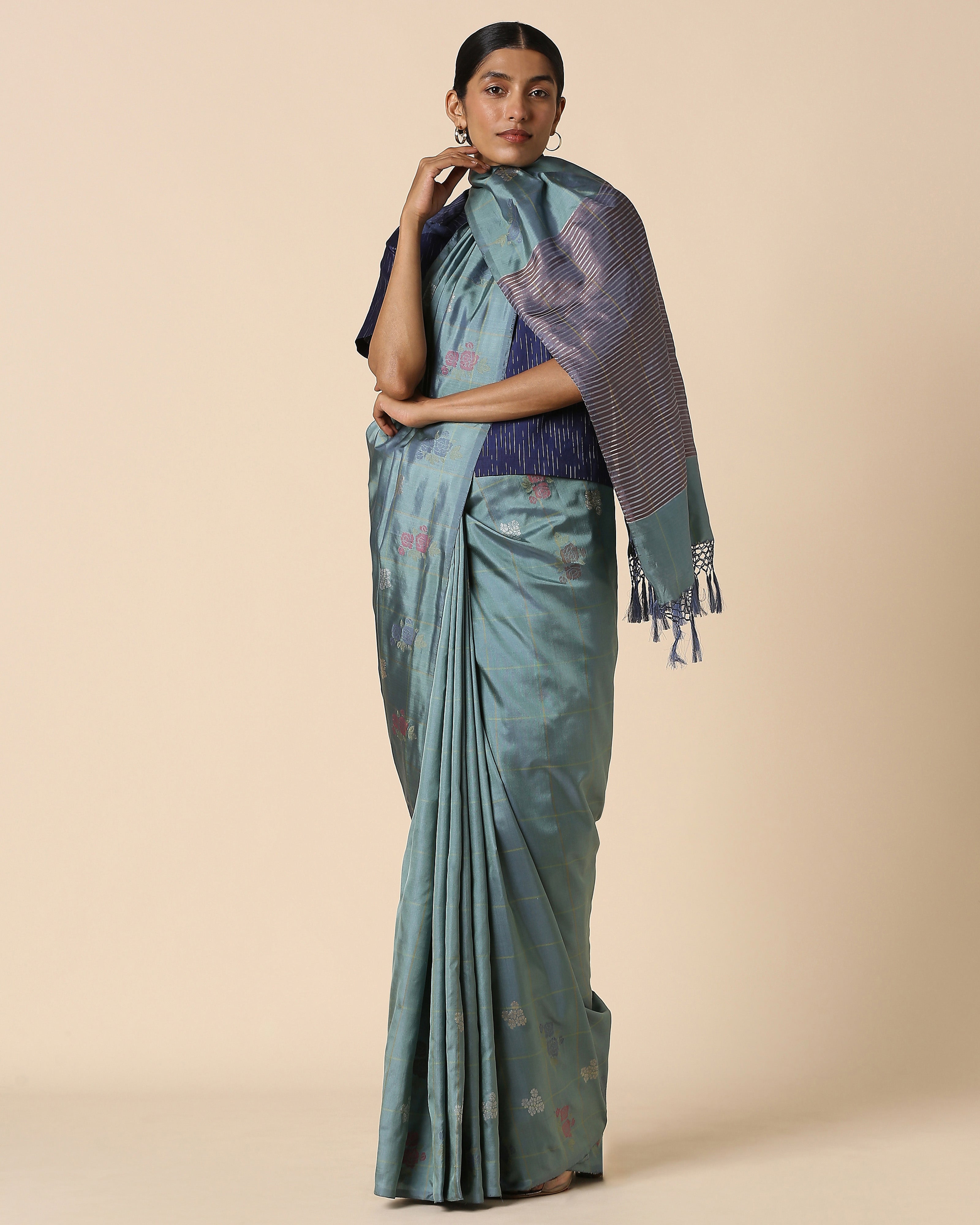 Pusha Banarasi Jamdani Silk Saree