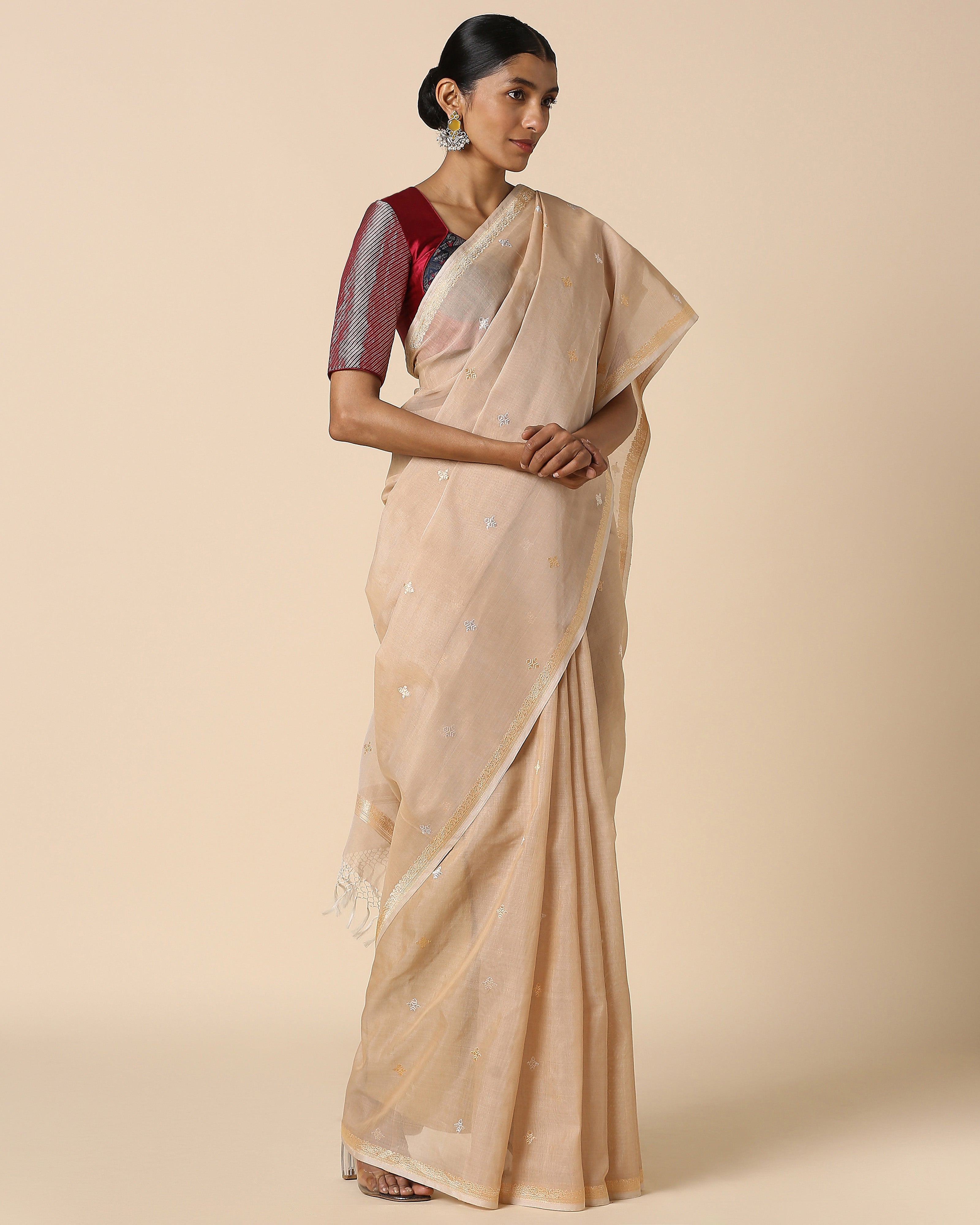 Saumya Banarasi Kadwa Brown Cotton Saree