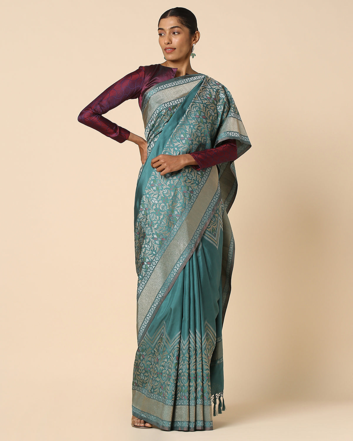 Amerein Banarasi Jamdani Silk Saree