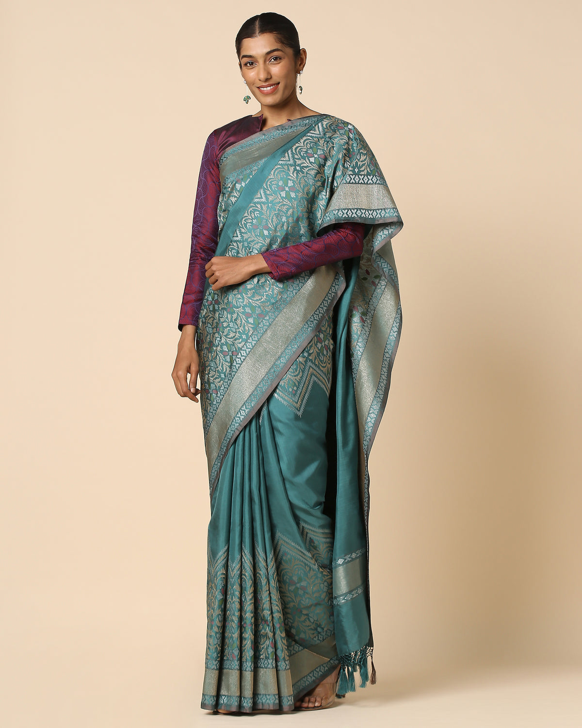 Amerein Banarasi Jamdani Silk Saree