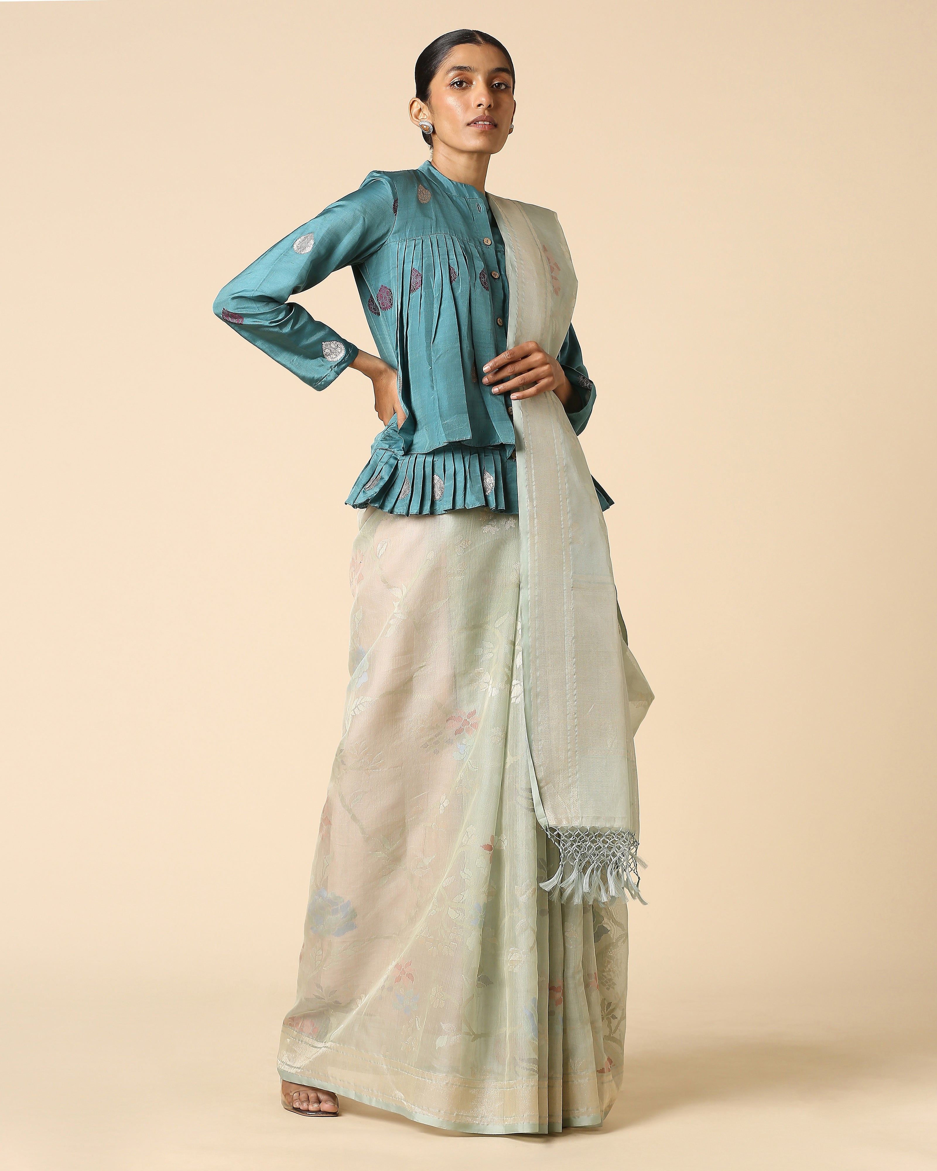 Madhul Banarasi Jamdani Silk Cotton Saree