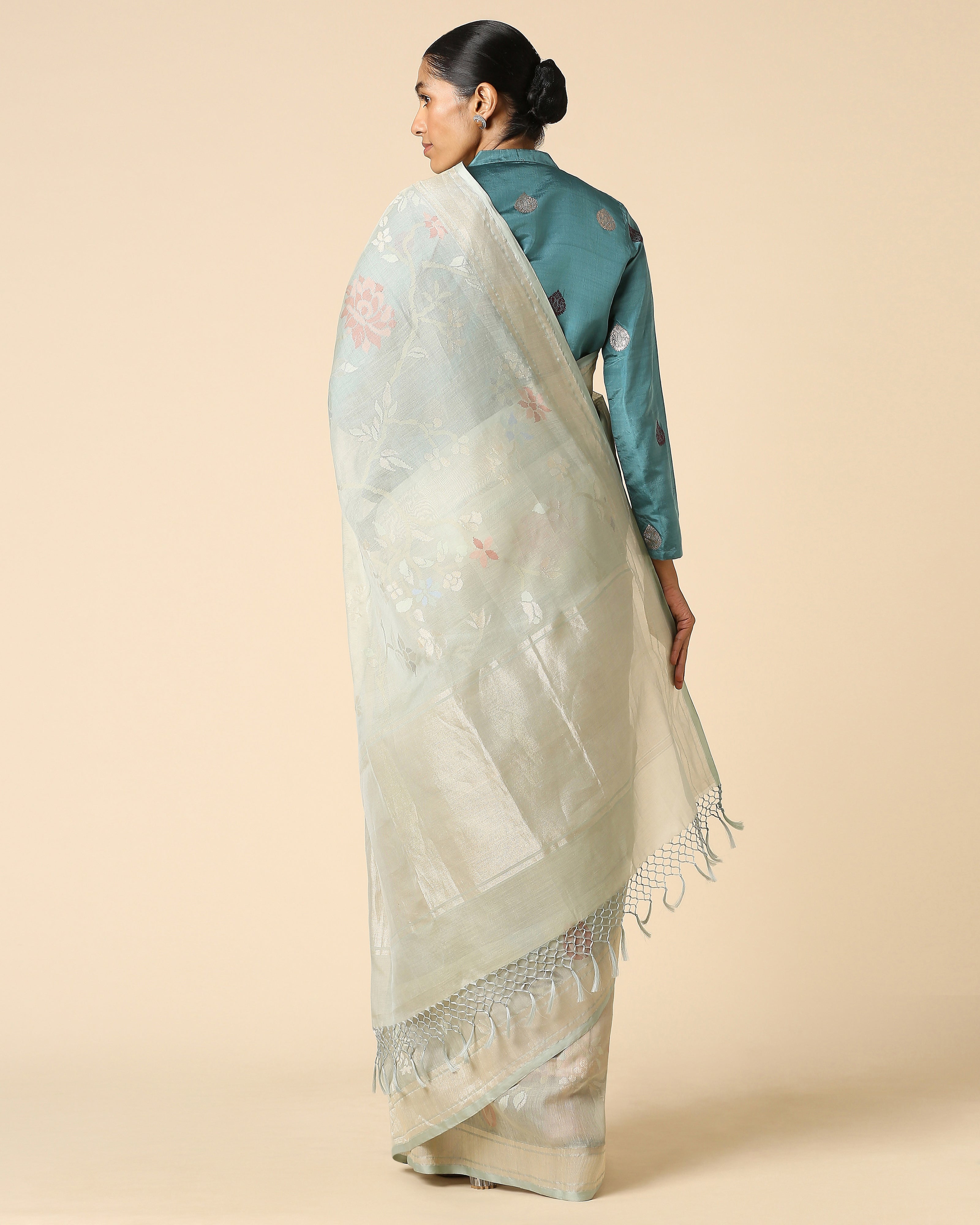 Madhul Banarasi Jamdani Silk Cotton Saree