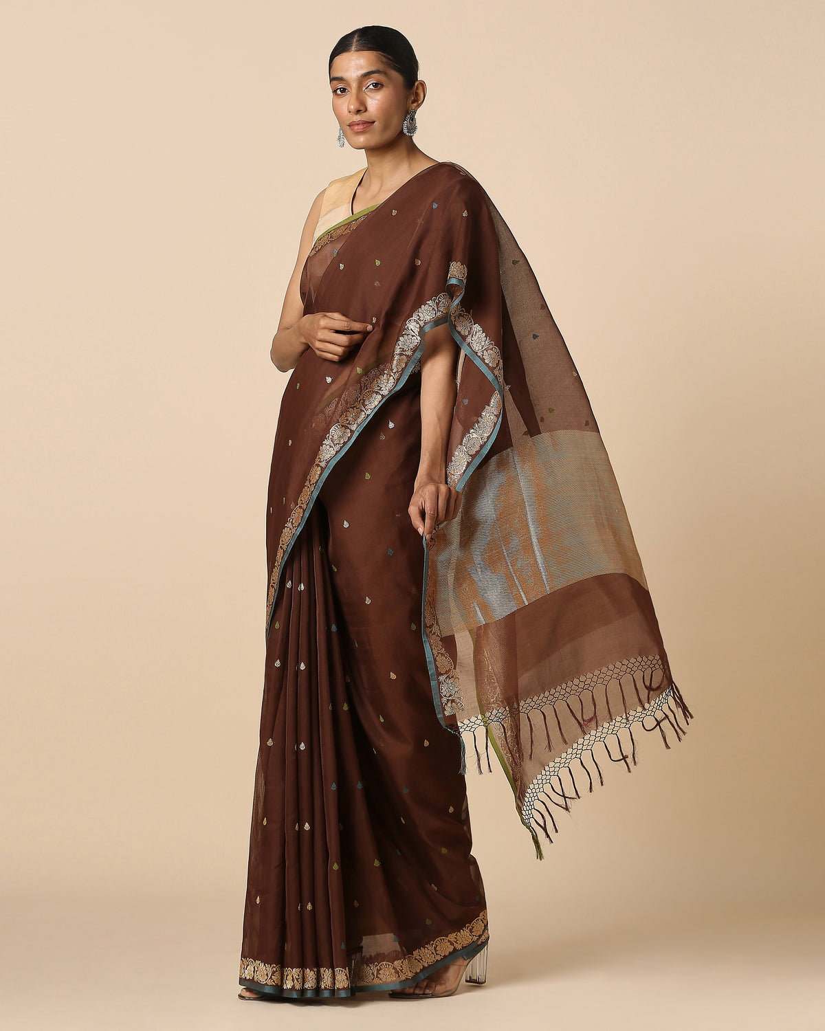 Pakhi Banarasi Kadwa Cotton Saree
