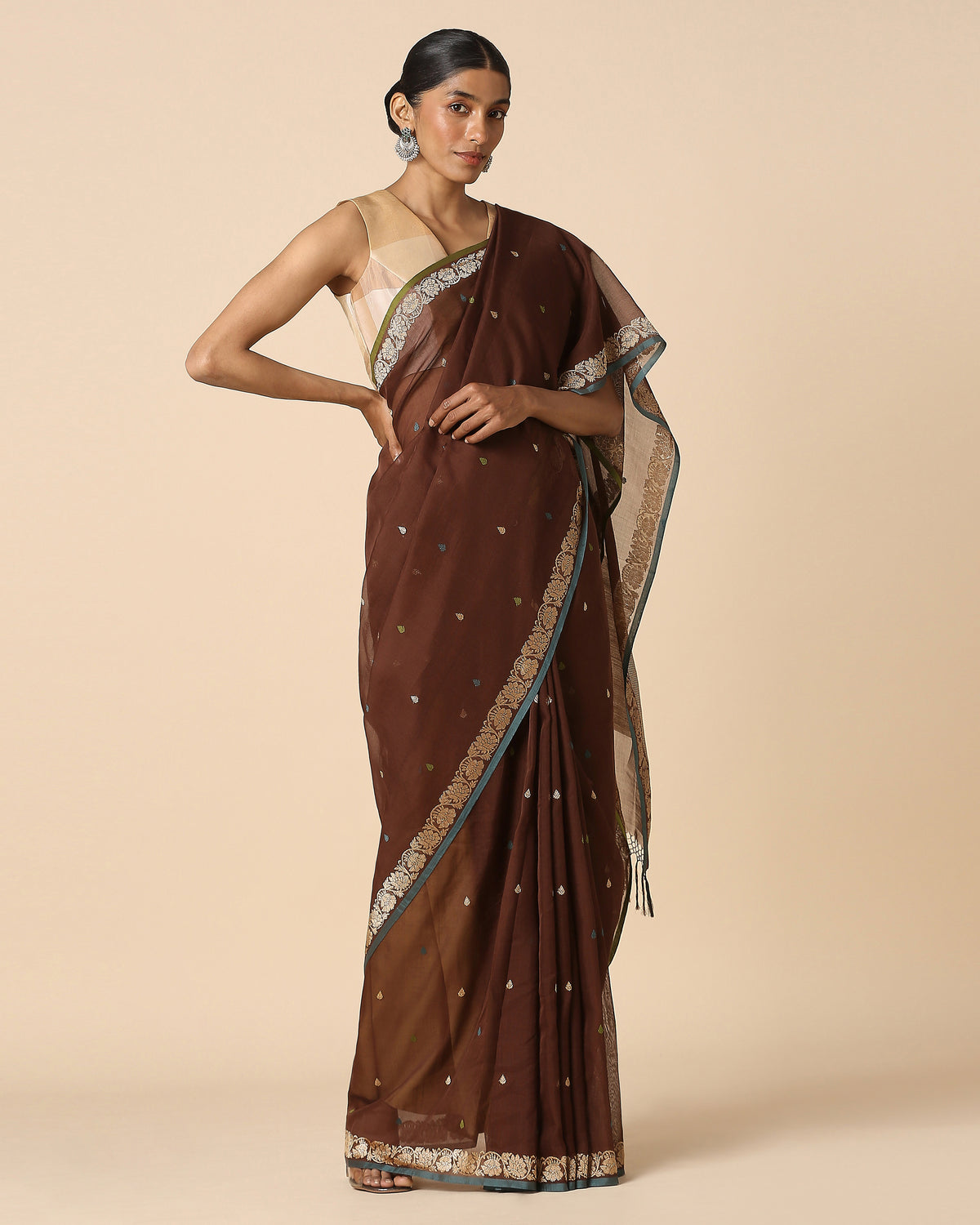Pakhi Banarasi Kadwa Cotton Saree