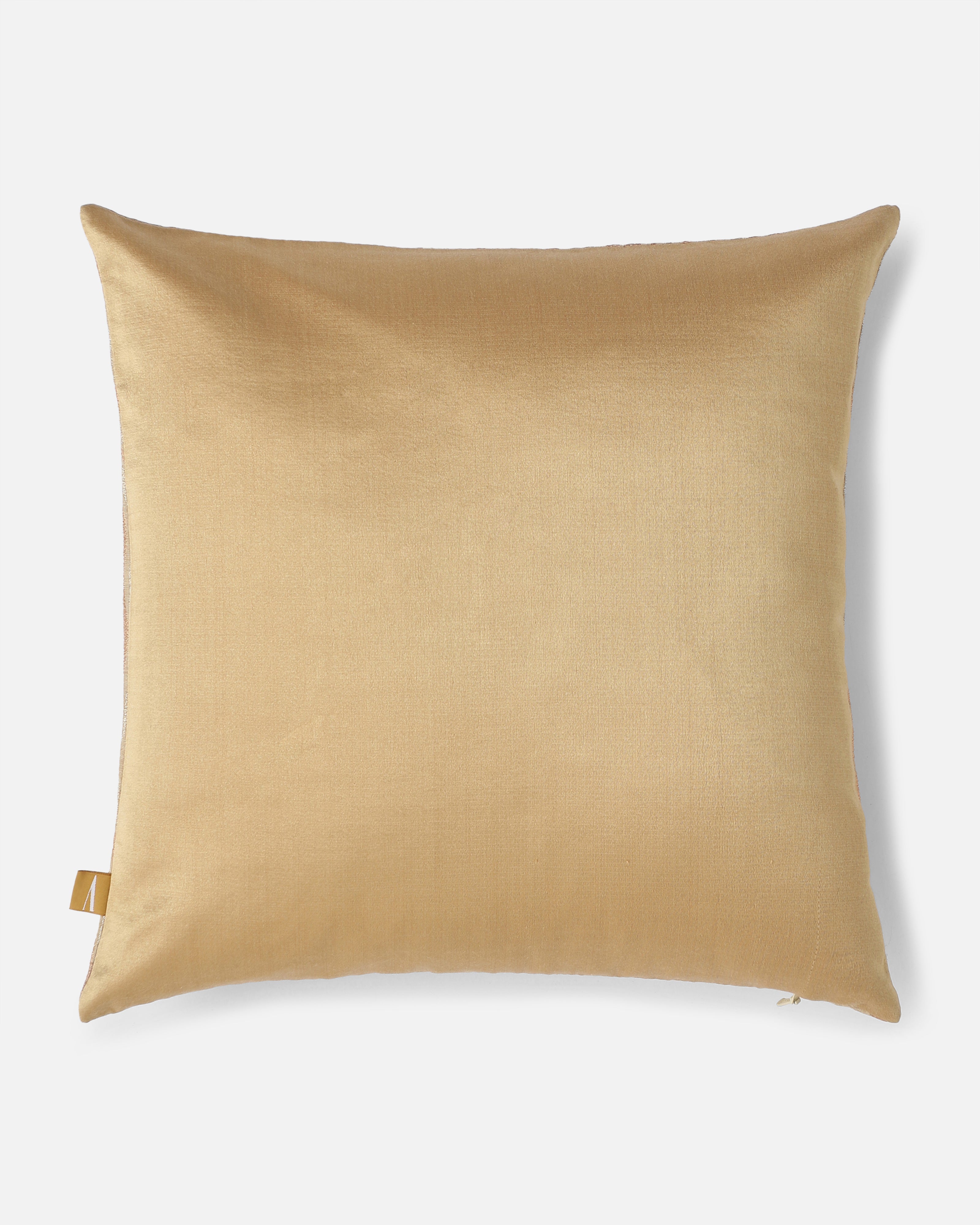 Flots Banarasi Fekwa Silk Cushion Cover