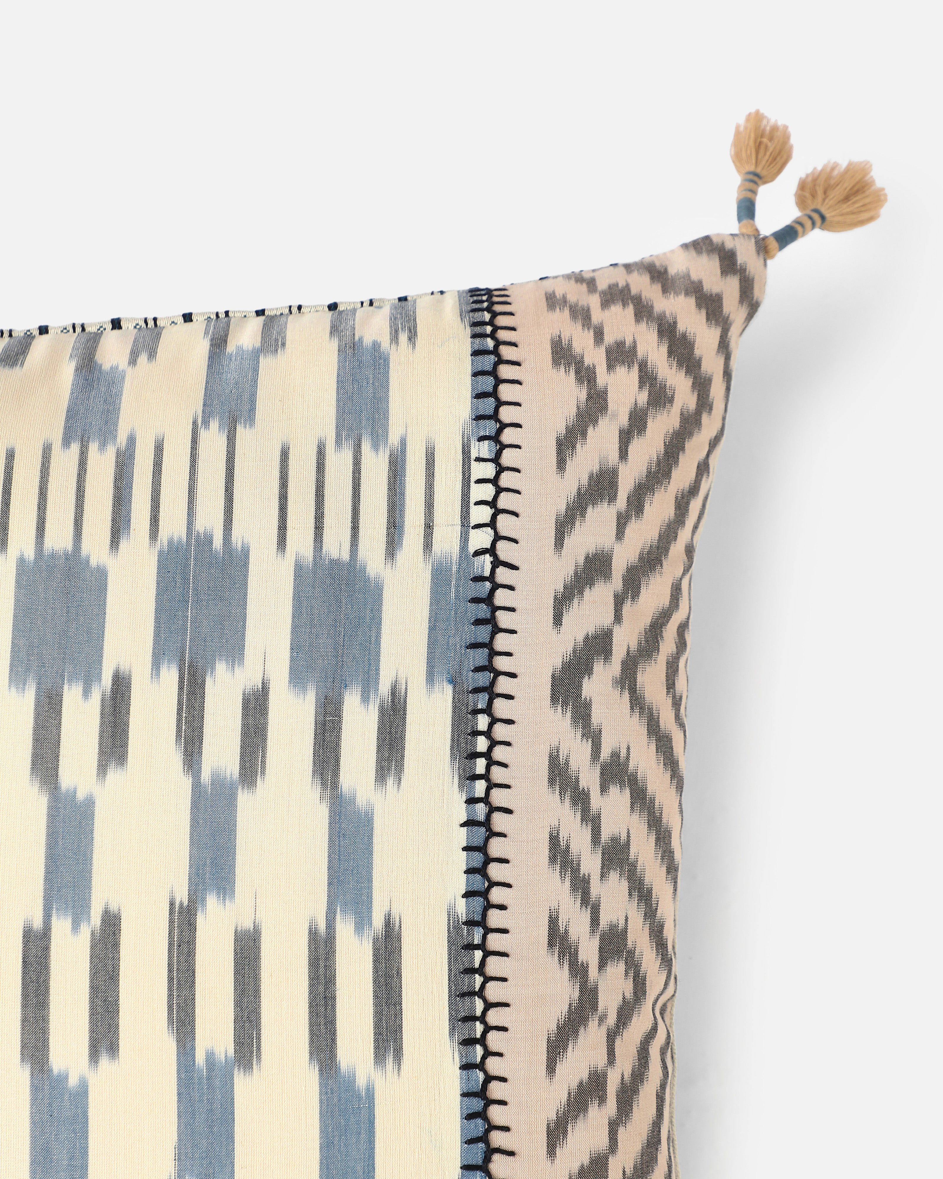 Maaru Pochampally Warp Ikat Cotton Cushion Cover