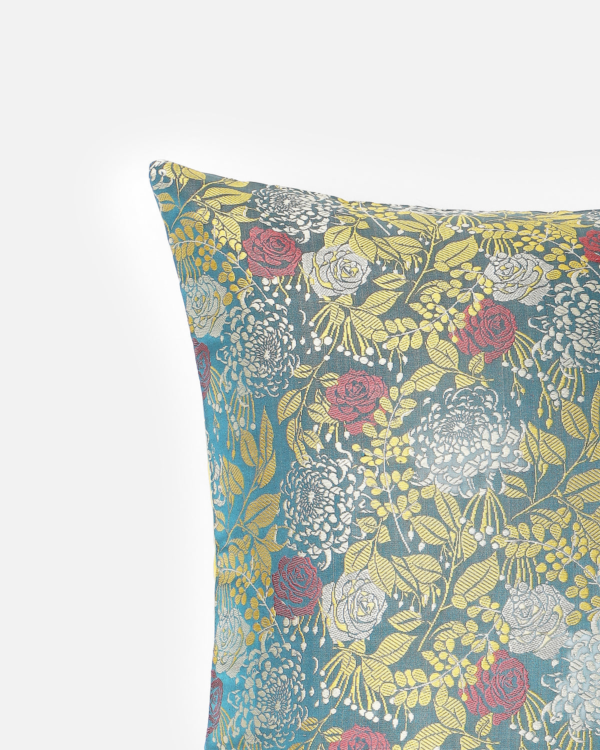 Bouquet Banarasi Tanchoi Silk Cushion Cover