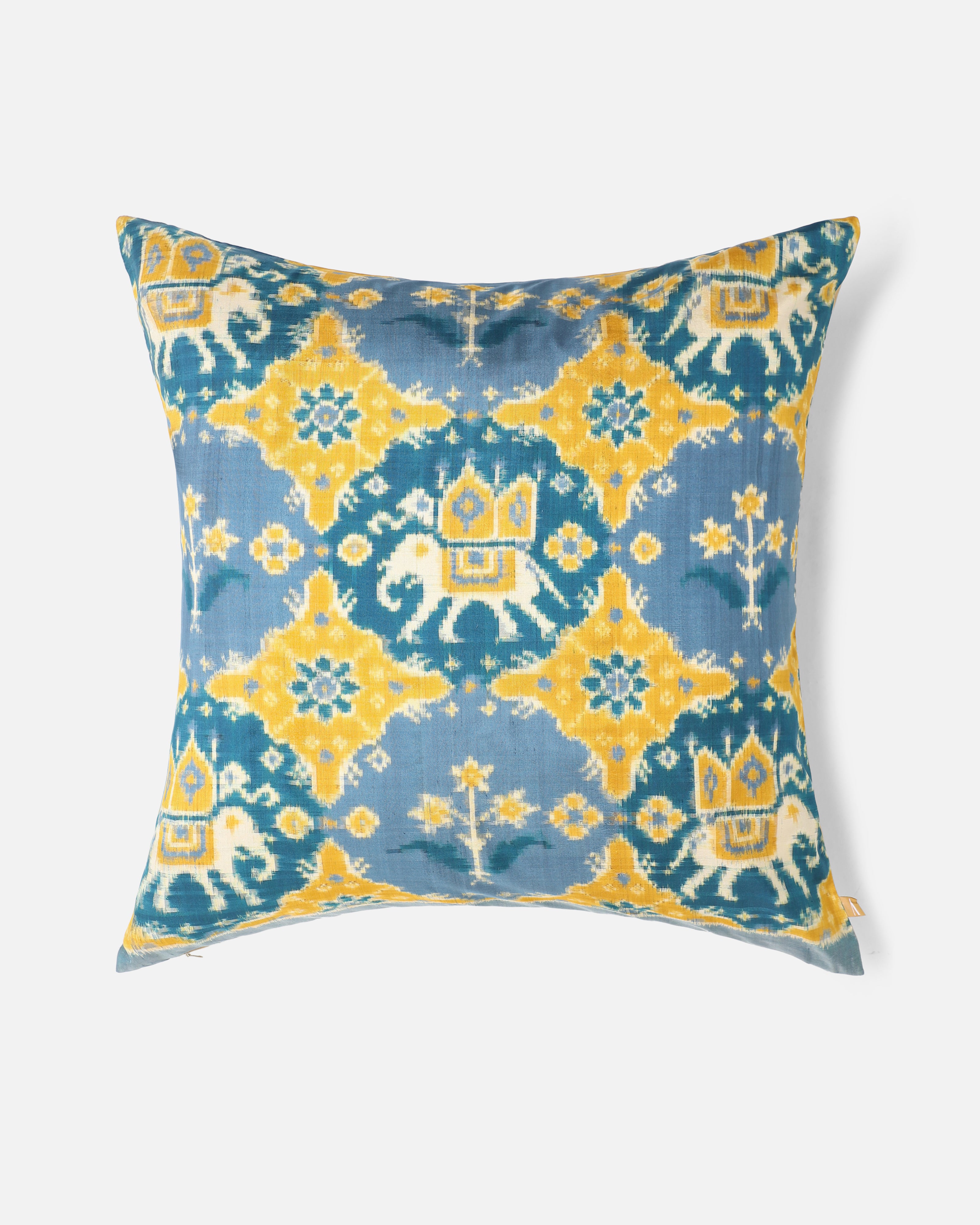 Uma Pochampally Double Ikat Silk Cushion Cover