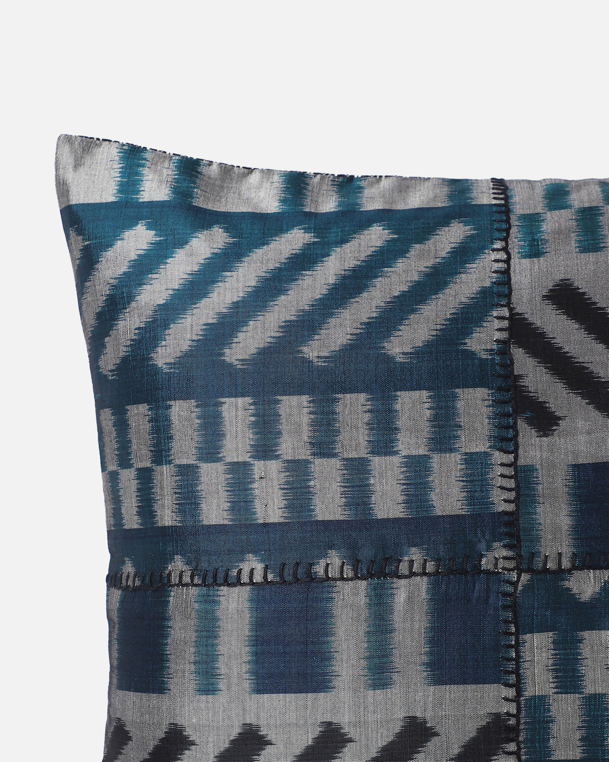 Varish Pochampally Weft Ikat Cotton Silk Cushion Cover