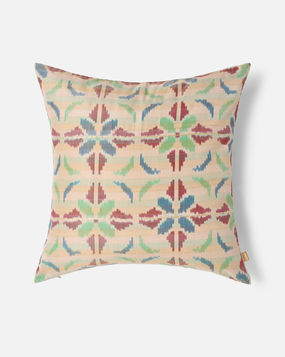 Carlos Pochampally Warp Ikat Silk Cotton Cushion Cover